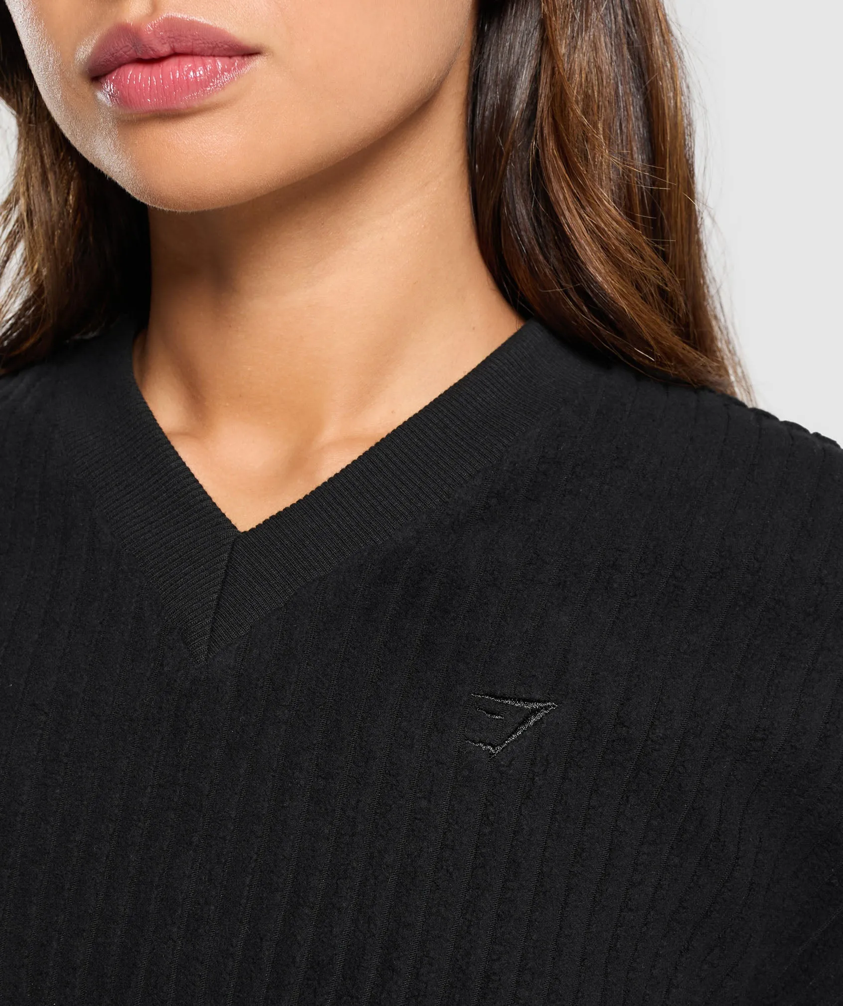 Gymshark Cropped Cord Sweater - Black sold by Gymshark product image thumbnail 3