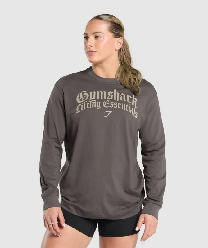 Gymshark Lifting Essentials Long Sleeve Top - Greyed Purple sold by Gymshark
