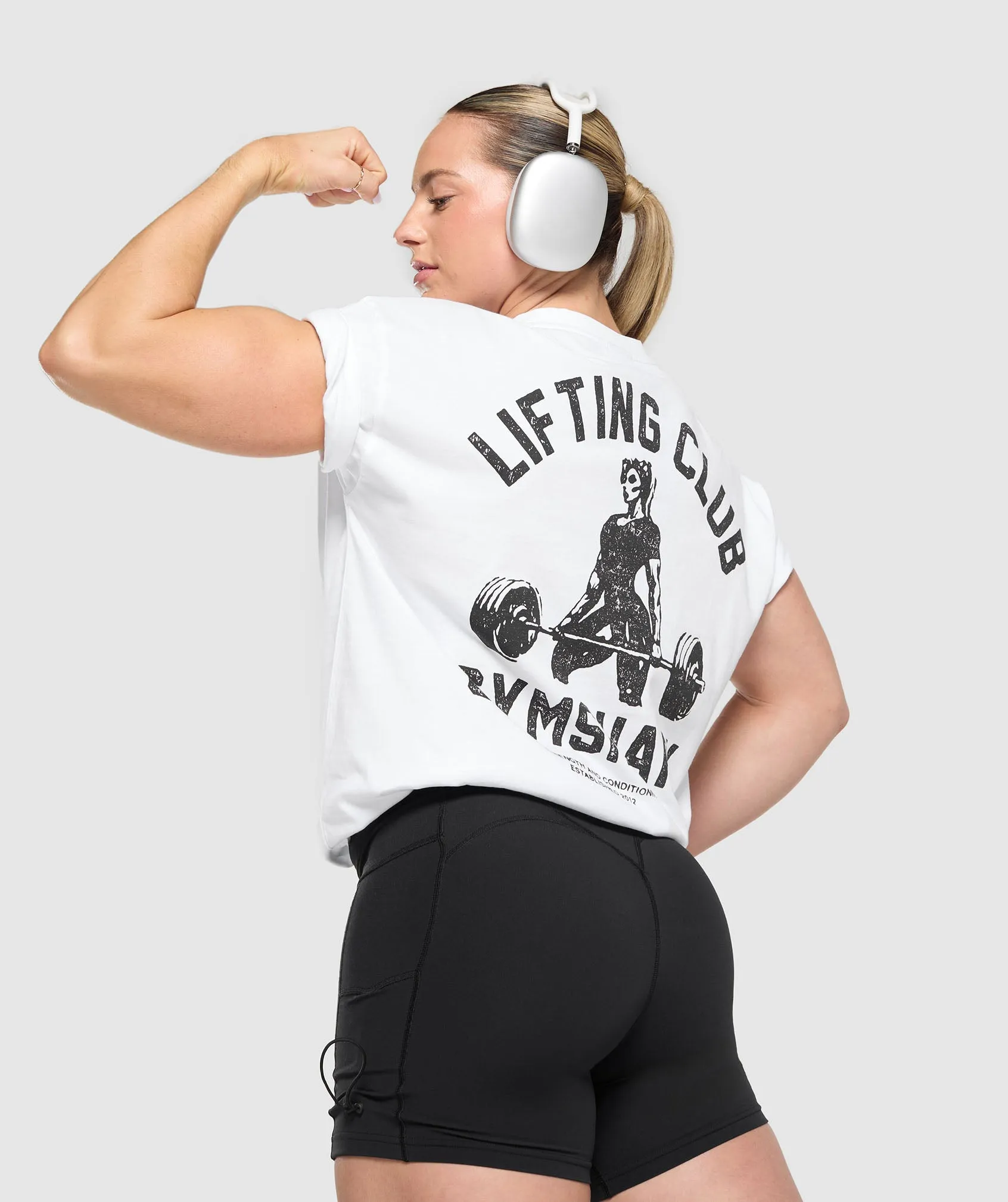Gymshark Script Graphic Oversized T-Shirt - White sold by Gymshark product image thumbnail 5