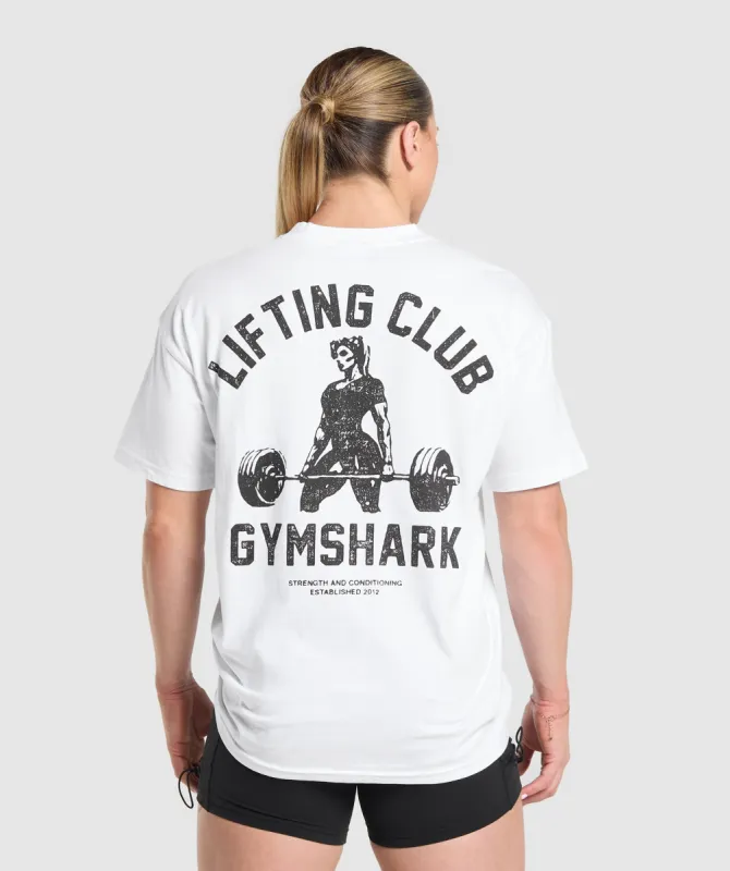 Gymshark Script Graphic Oversized T-Shirt - White sold by Gymshark