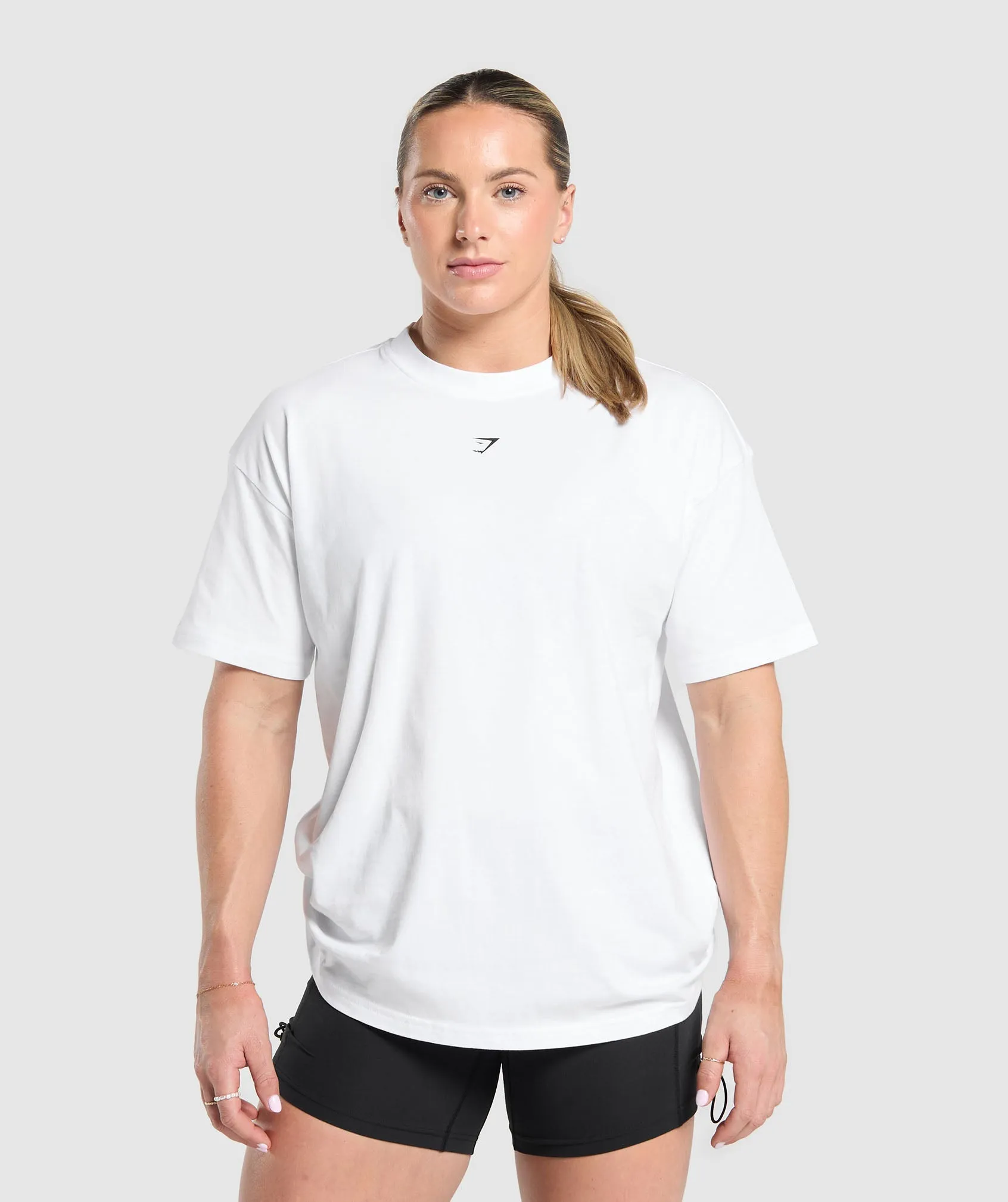 Gymshark Script Graphic Oversized T-Shirt - White sold by Gymshark product image thumbnail 2