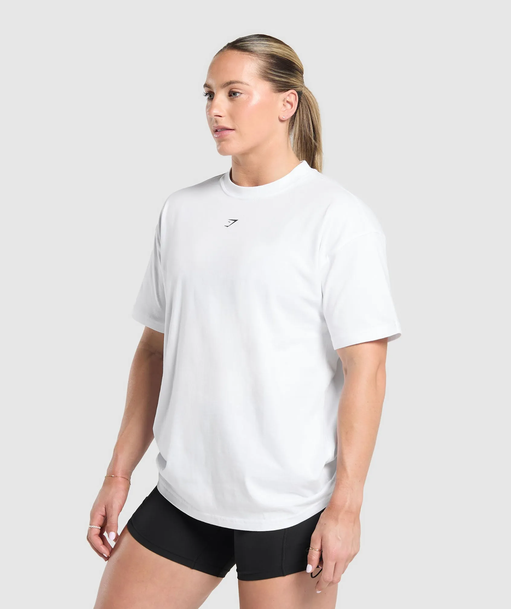 Gymshark Script Graphic Oversized T-Shirt - White sold by Gymshark product image thumbnail 3