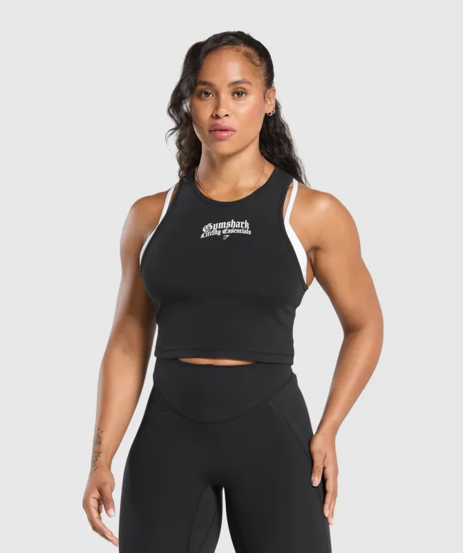 Gymshark Lifting Essentials Cropped Tank - Black sold by Gymshark