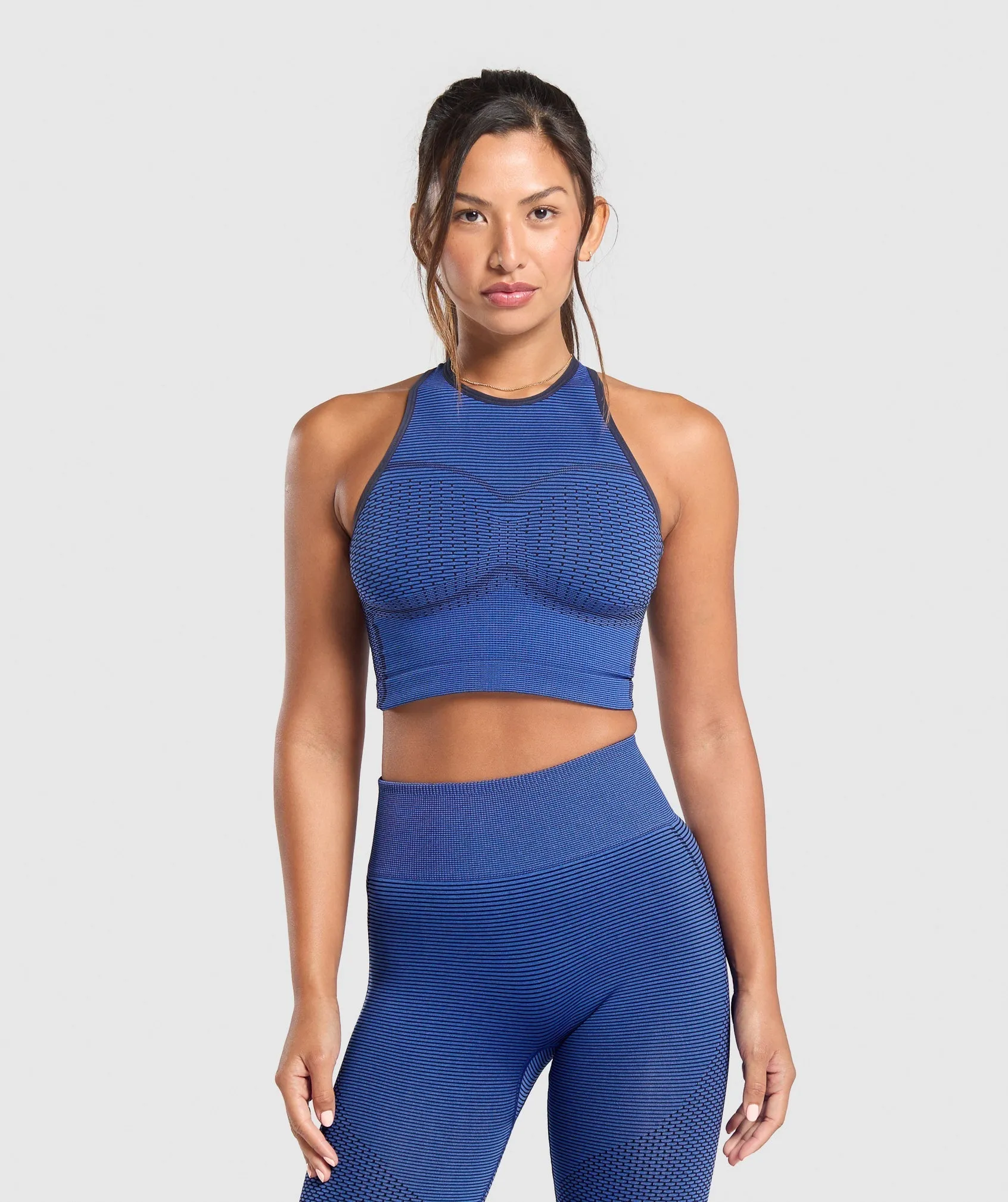 Gymshark Sport Seamless Cropped Tank - Force Blue/Pastel Blue sold by Gymshark