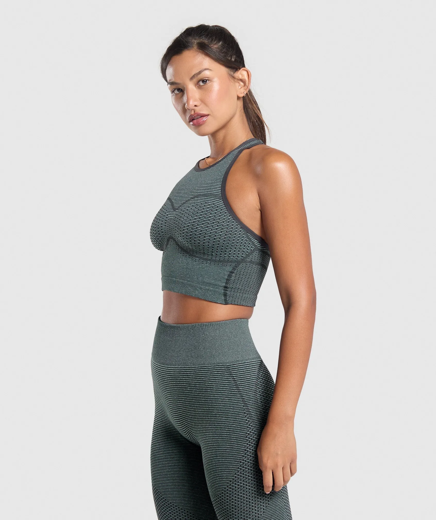 Gymshark Sport Seamless Cropped Tank - Victory Green/Discipline Green sold by Gymshark product image thumbnail 3