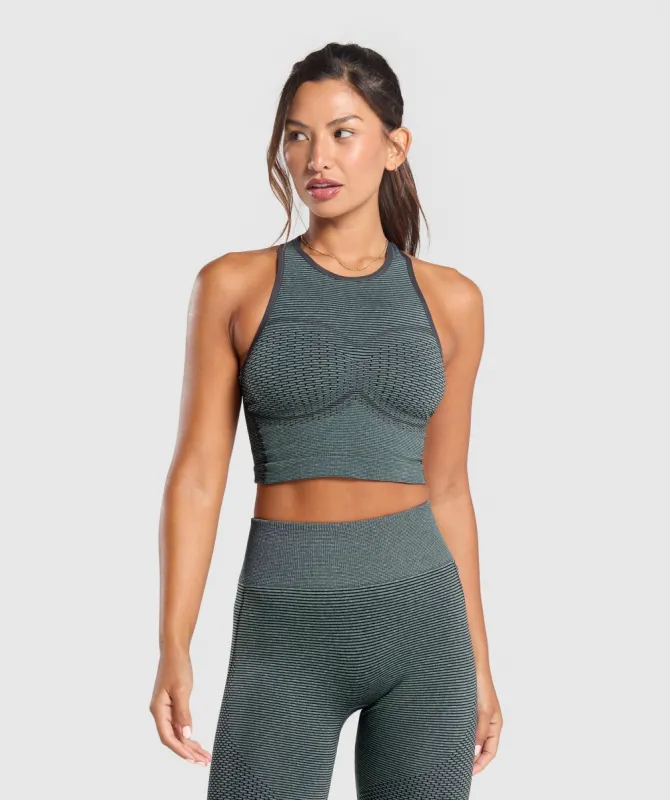Gymshark Sport Seamless Cropped Tank - Victory Green/Discipline Green sold by Gymshark