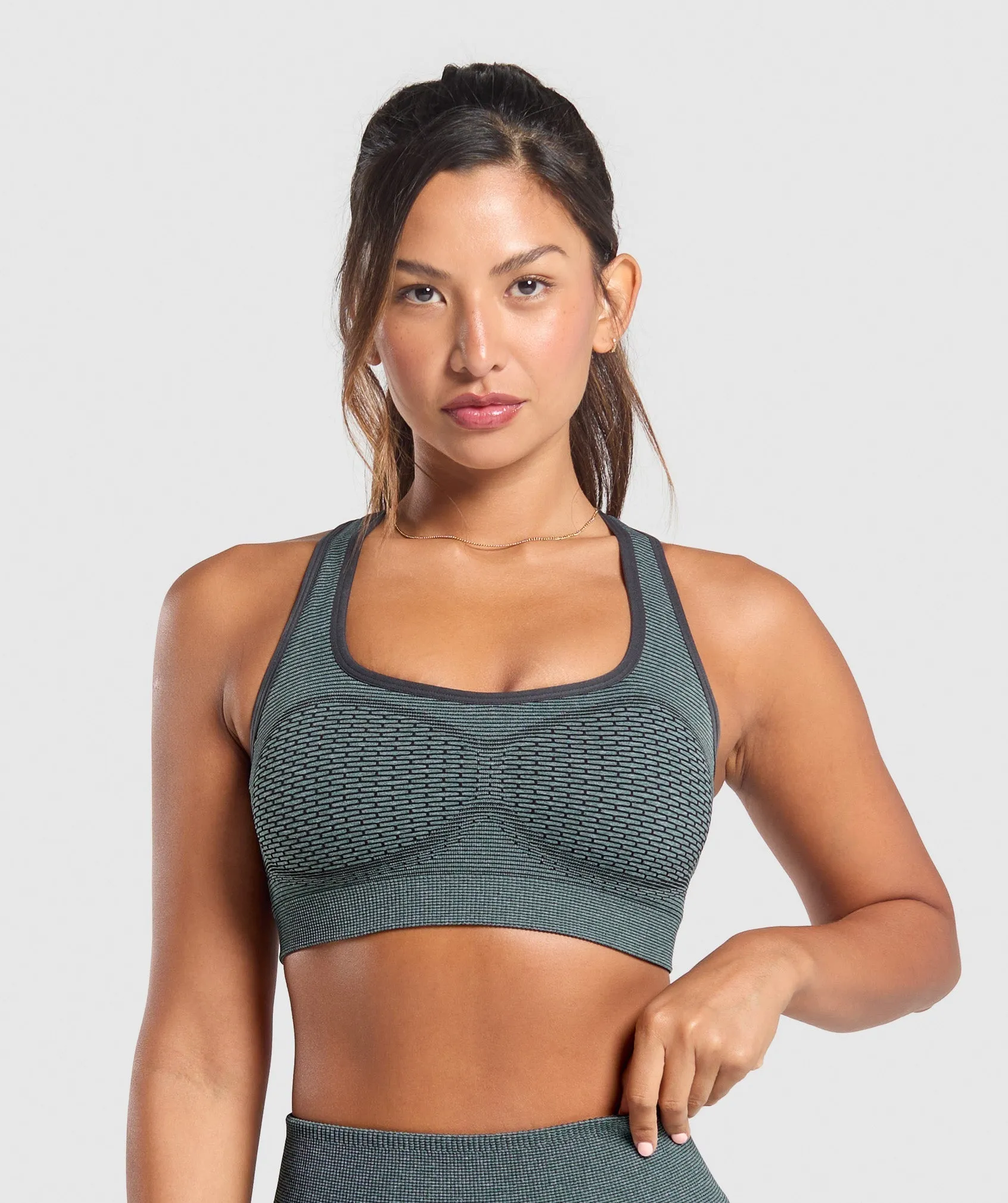 Gymshark Sport Seamless Sports Bra - Victory Green/Discipline Green sold by Gymshark product image thumbnail 2