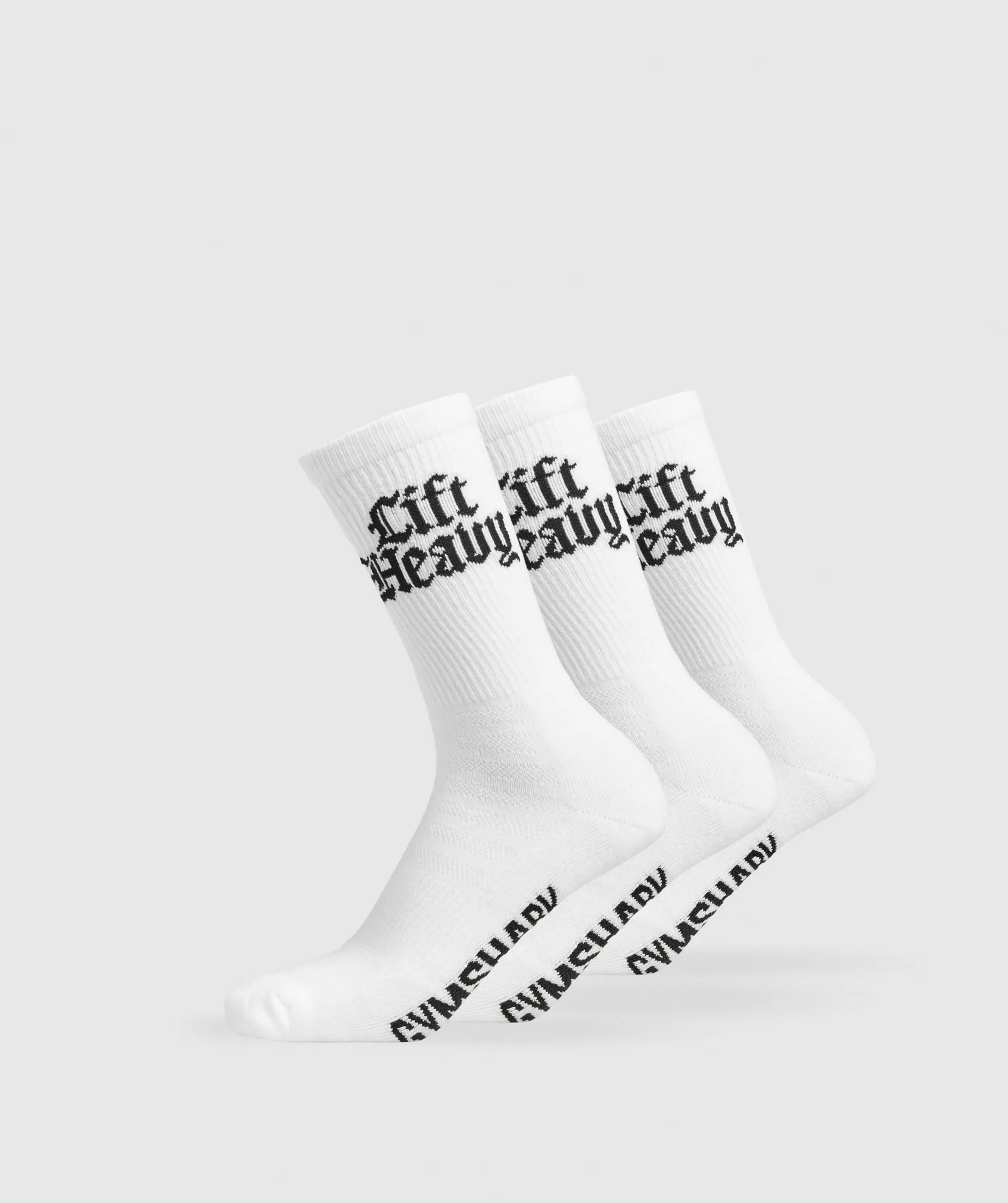 Gymshark Lift Heavy Crew 3pk - White sold by Gymshark