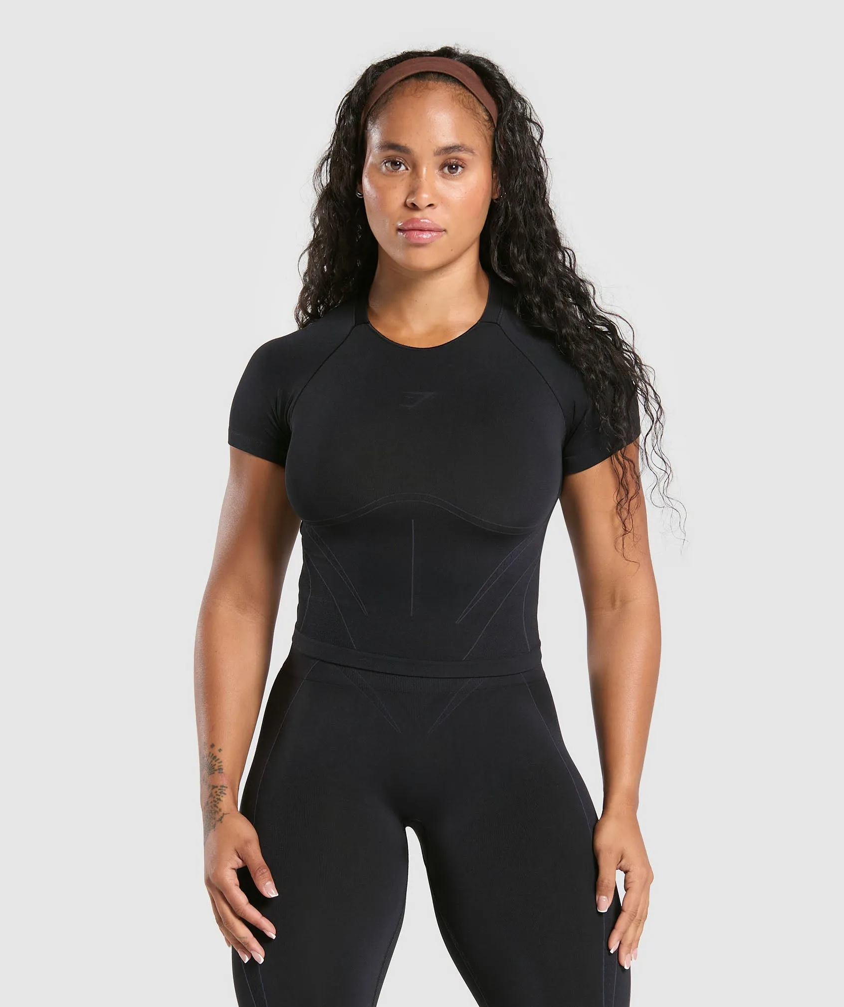 Gymshark Apex Contrast T-Shirt - Black/Brushed Grey sold by Gymshark