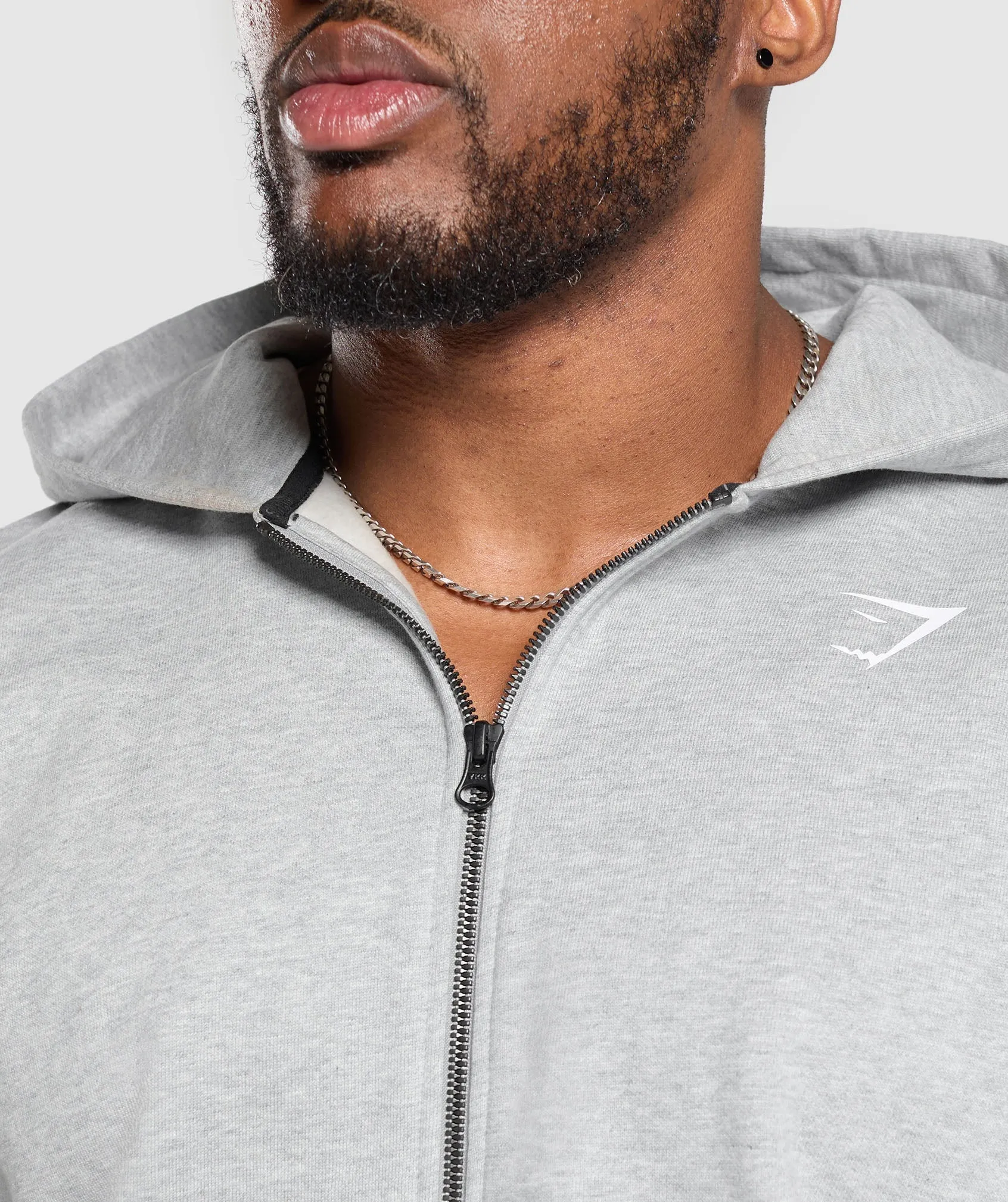 Gymshark Power Zip Up Hoodie - Light Grey Core Marl sold by Gymshark product image thumbnail 5