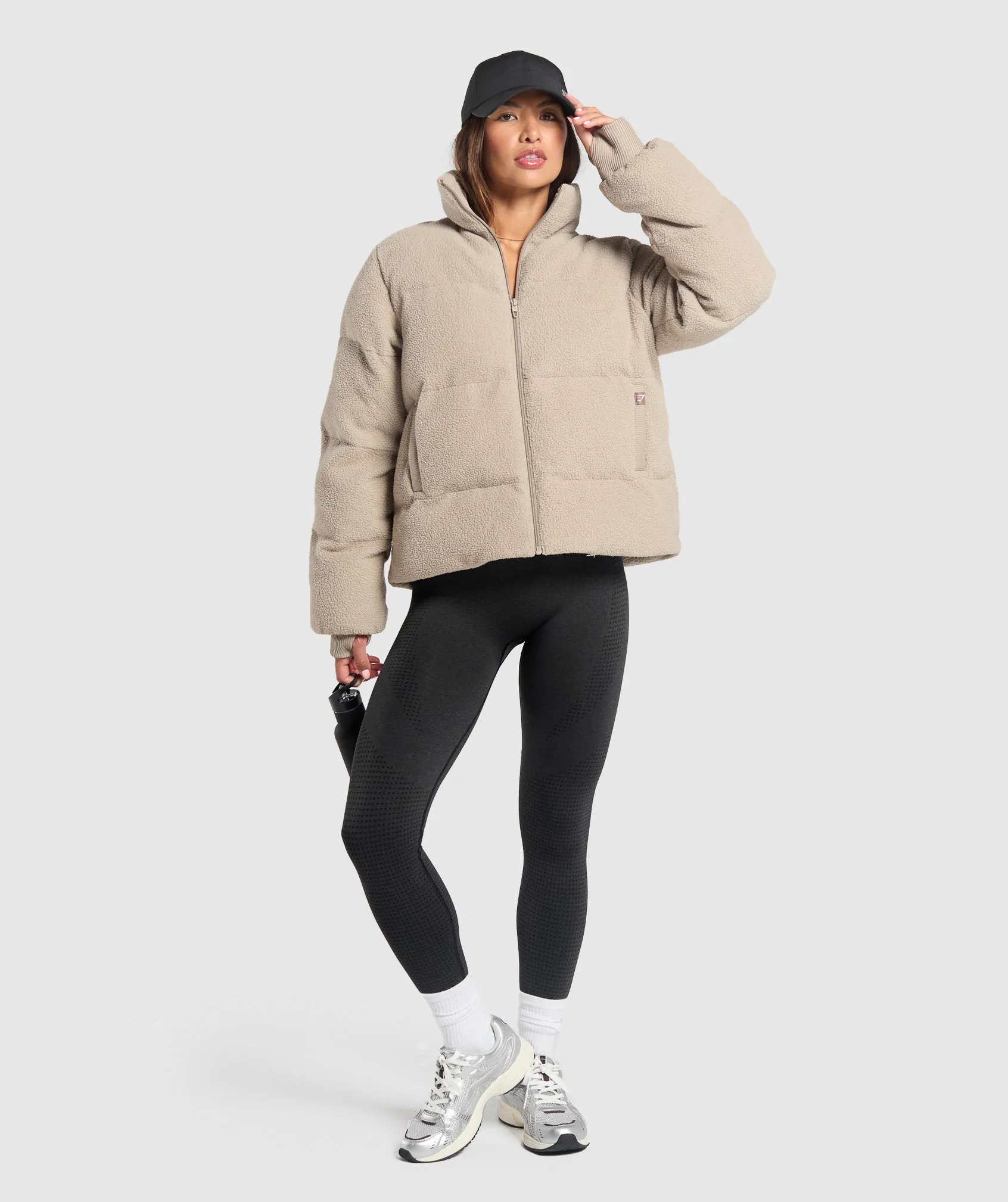 Gymshark Sherpa Puffer Jacket - Sand Brown sold by Gymshark product image thumbnail 4