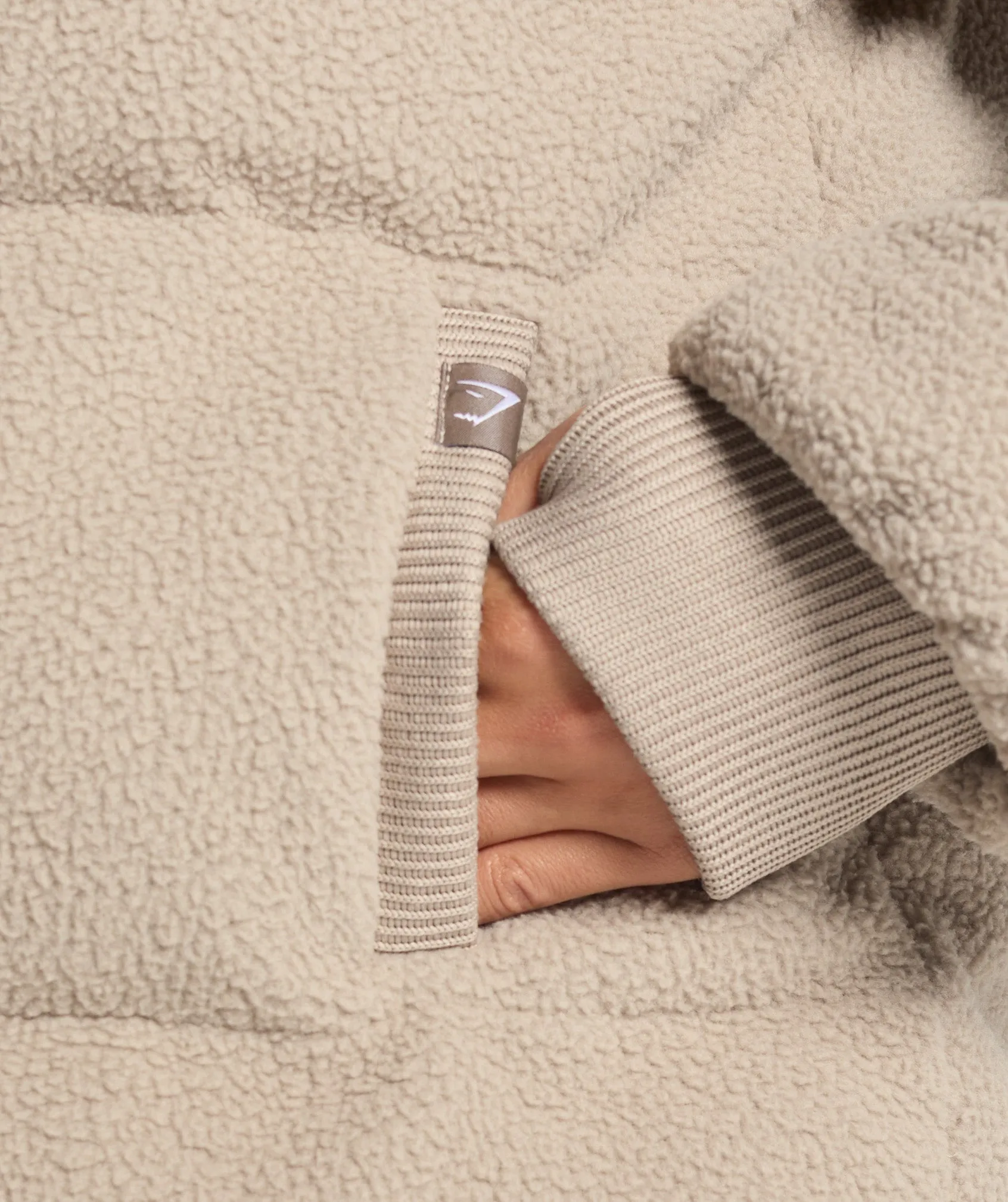 Gymshark Sherpa Puffer Jacket - Sand Brown sold by Gymshark product image thumbnail 5