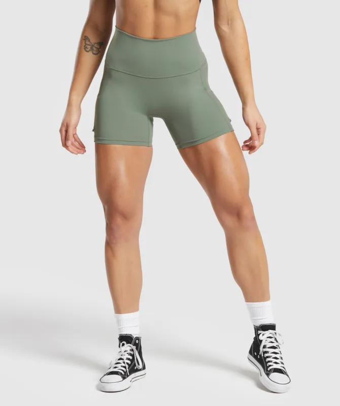 Gymshark Legacy Logo Tight Shorts - Unit Green sold by Gymshark