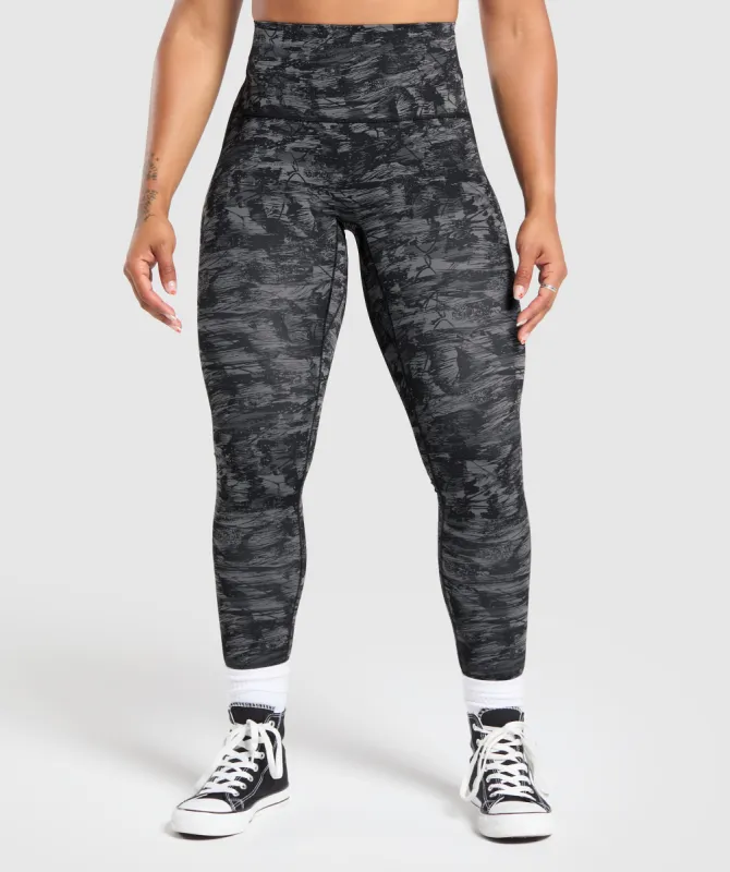 Gymshark Legacy Regular Leggings - Black Print sold by Gymshark