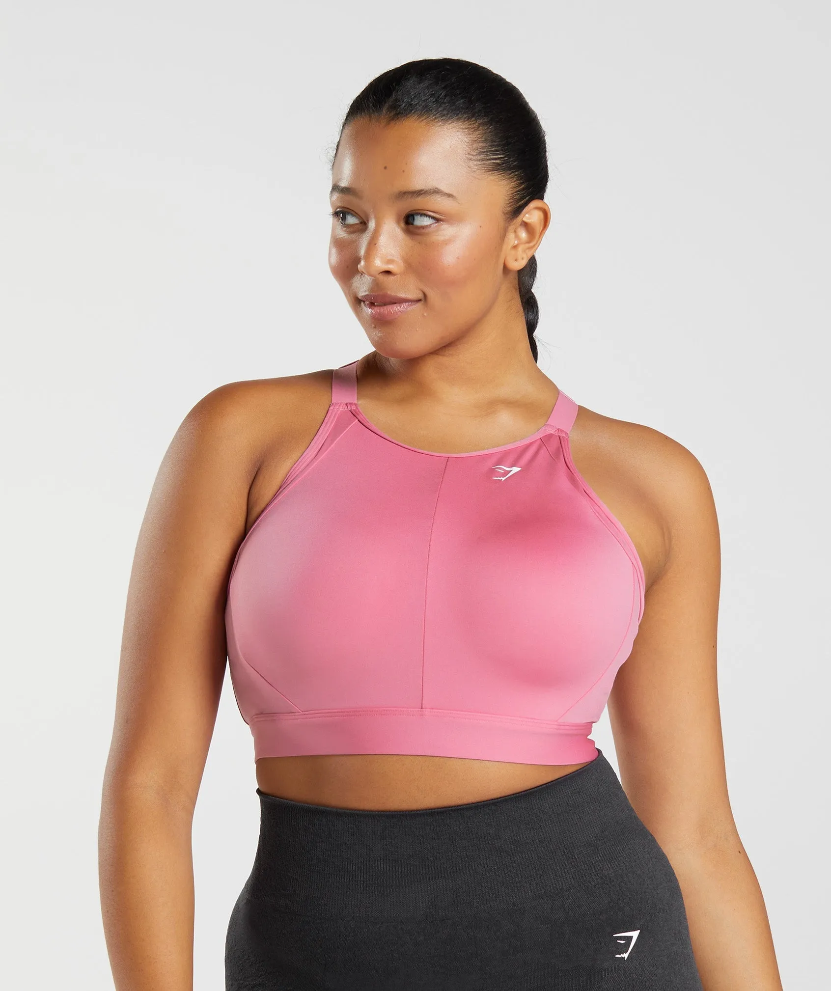 Gymshark High Neck High Support Sports Bra, B/C-E/F - Bloom Pink sold by Gymshark