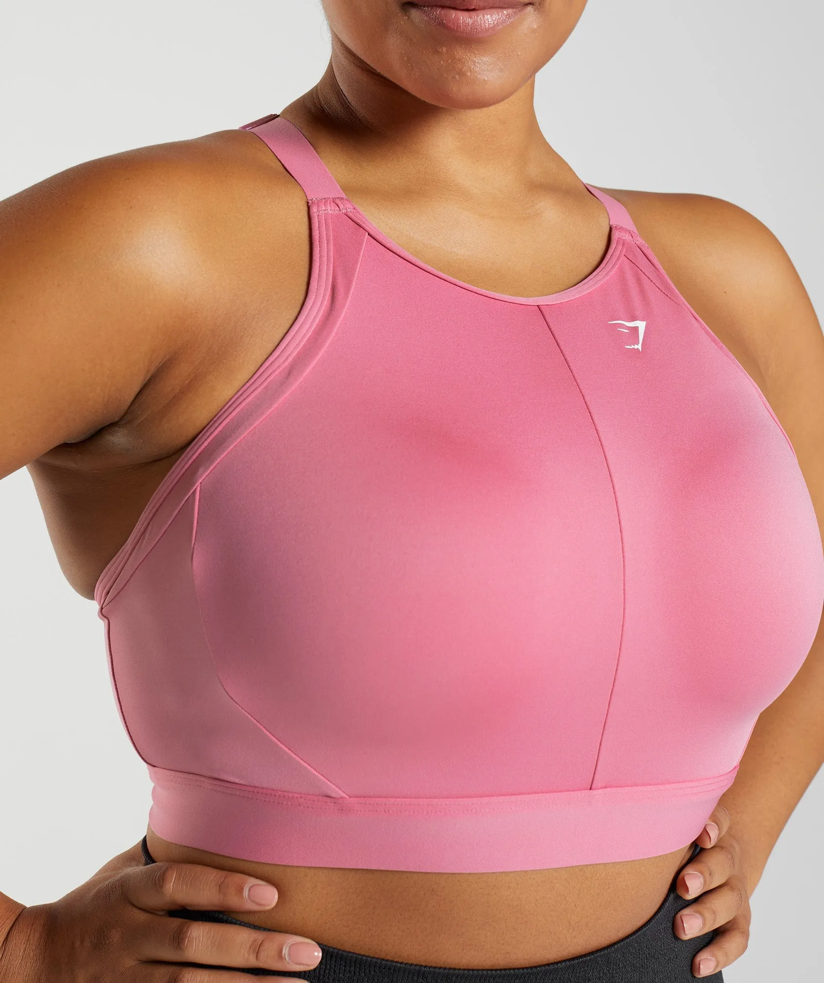 Gymshark High Neck High Support Sports Bra, B/C-E/F - Bloom Pink sold by Gymshark product image thumbnail 3