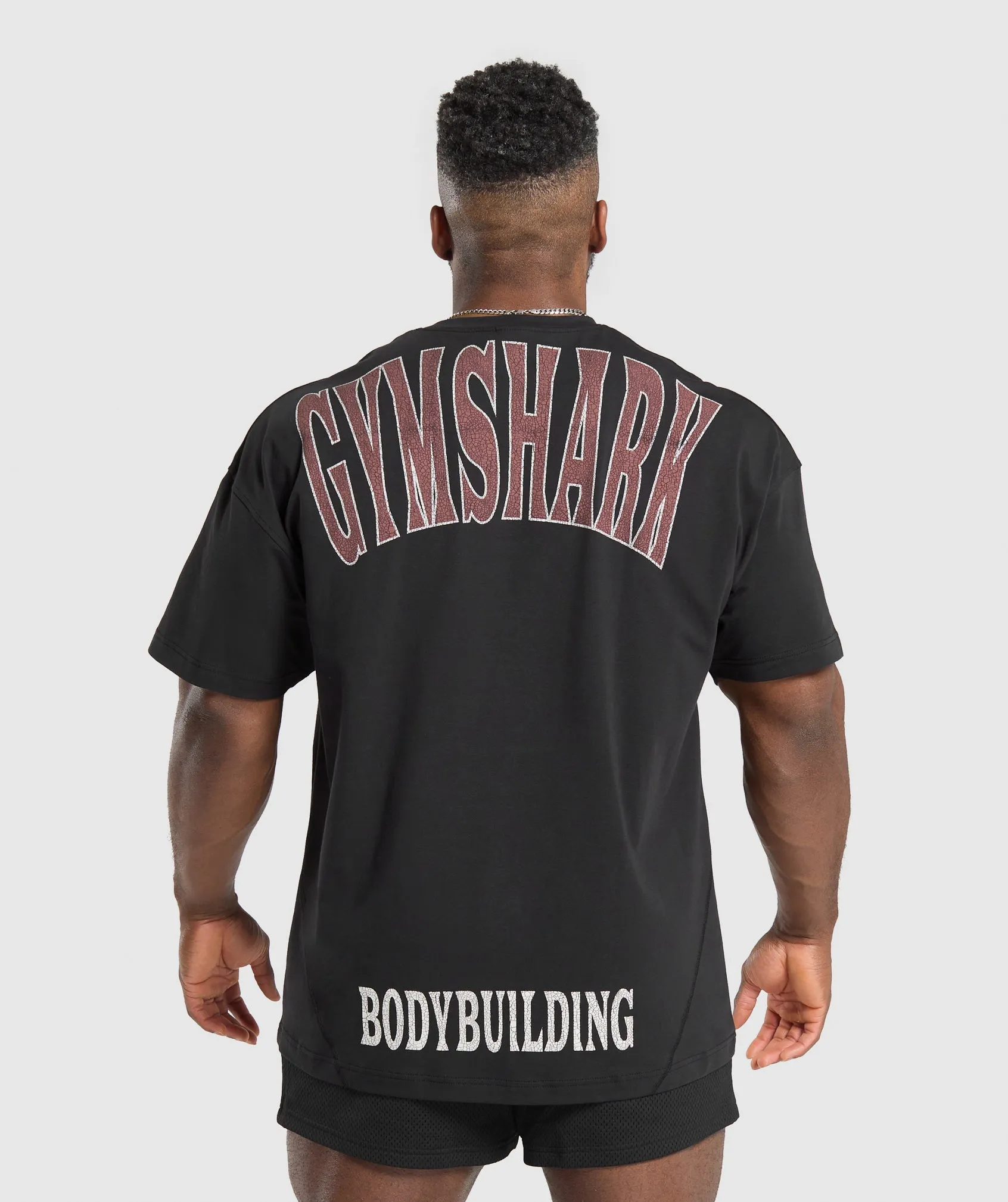 Gymshark Bodybuilding Graphic Short Sleeve T-Shirt - Black/Burgundy Brown sold by Gymshark