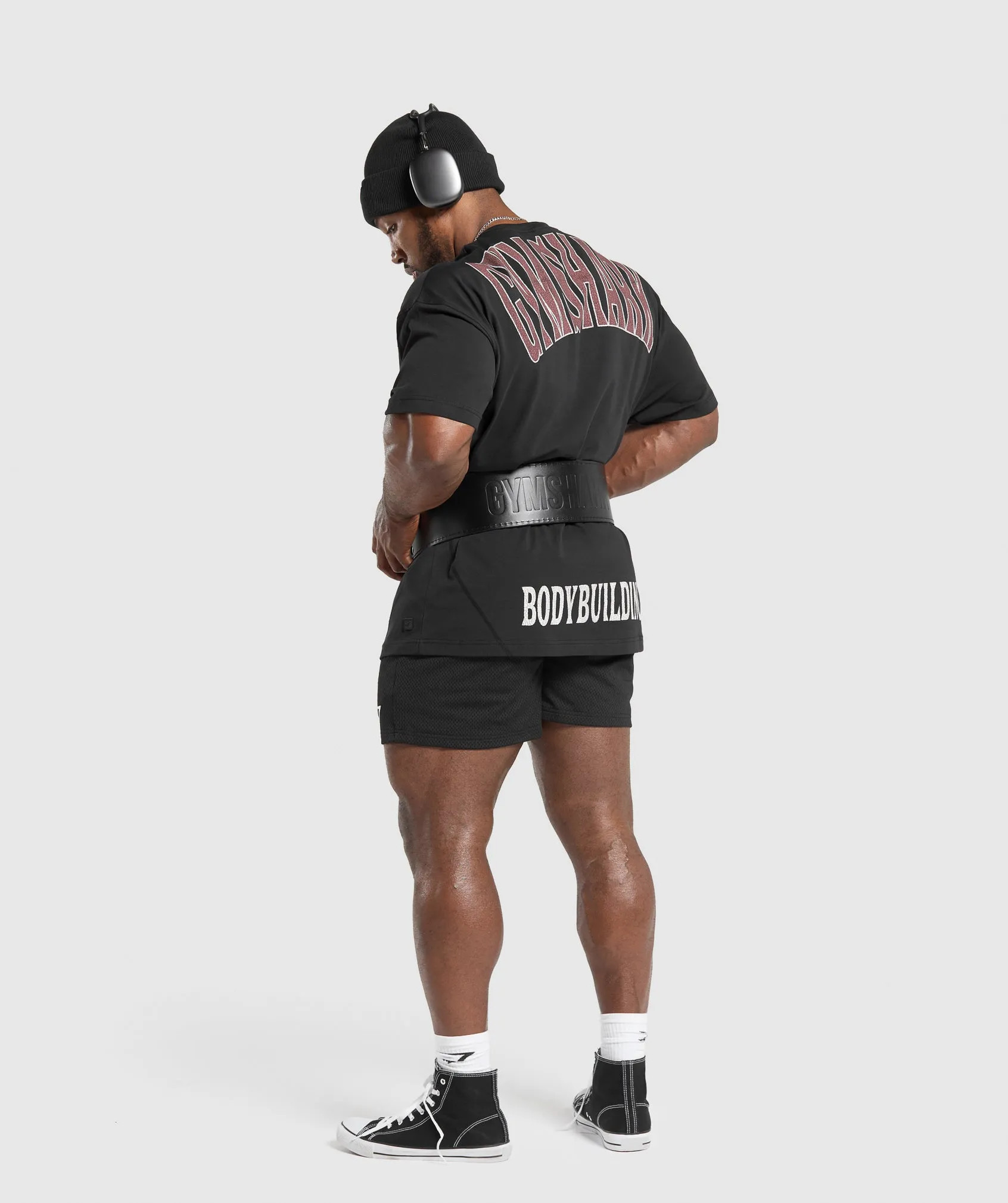 Gymshark Bodybuilding Graphic Short Sleeve T-Shirt - Black/Burgundy Brown sold by Gymshark product image thumbnail 4