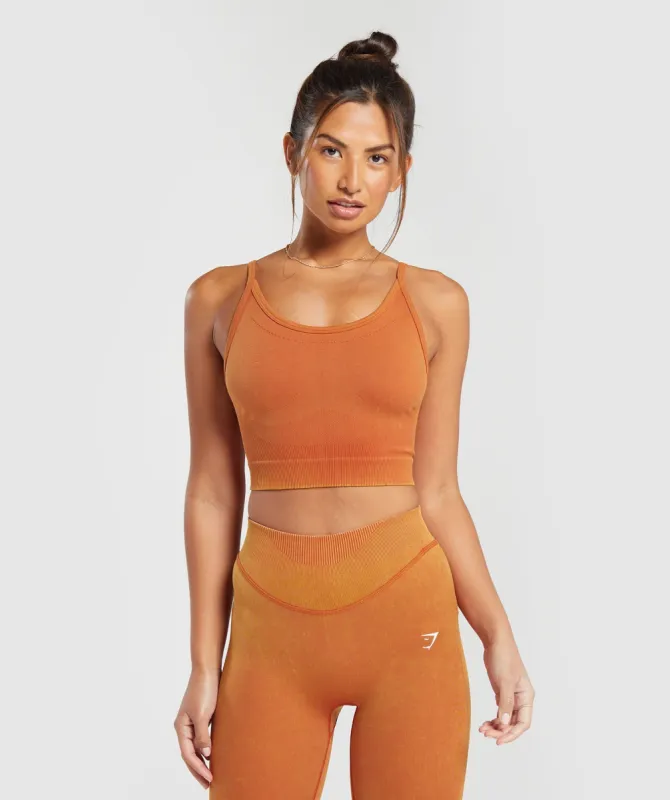 Gymshark Sweat Seamless Washed Midi Tank - Rust Orange sold by Gymshark
