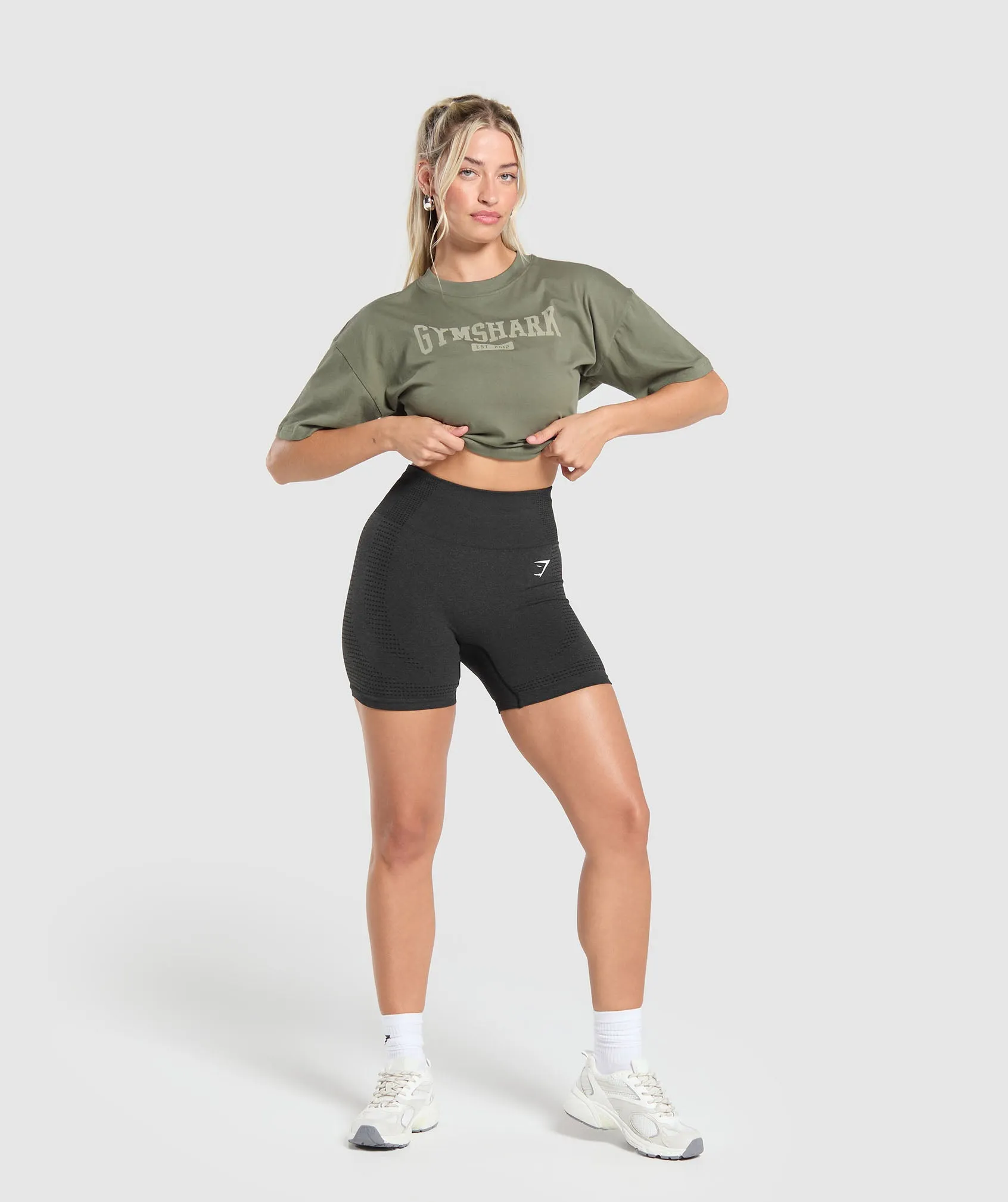 Gymshark Collegiate Lifestyle Oversized T-Shirt - Base Green sold by Gymshark product image thumbnail 4