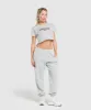 Gymshark Collegiate Lifestyle Fleece Joggers - Light Grey Core Marl sold by Gymshark