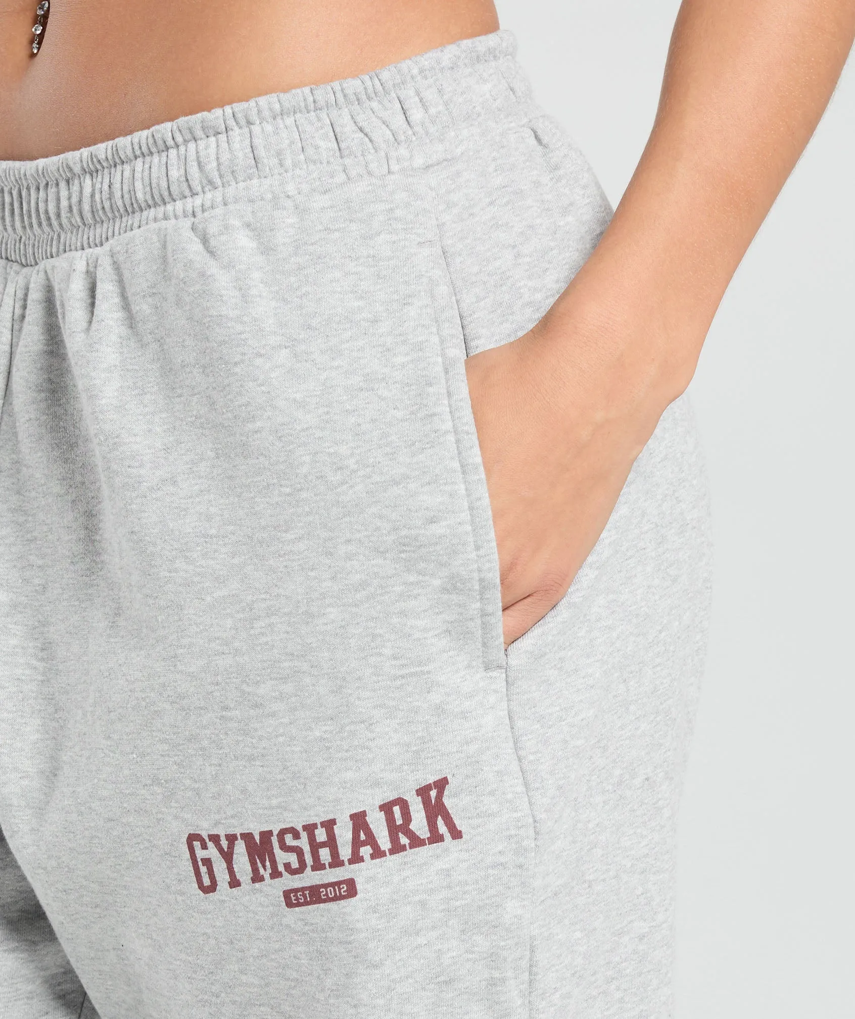 Gymshark Collegiate Lifestyle Fleece Joggers - Light Grey Core Marl sold by Gymshark product image thumbnail 5