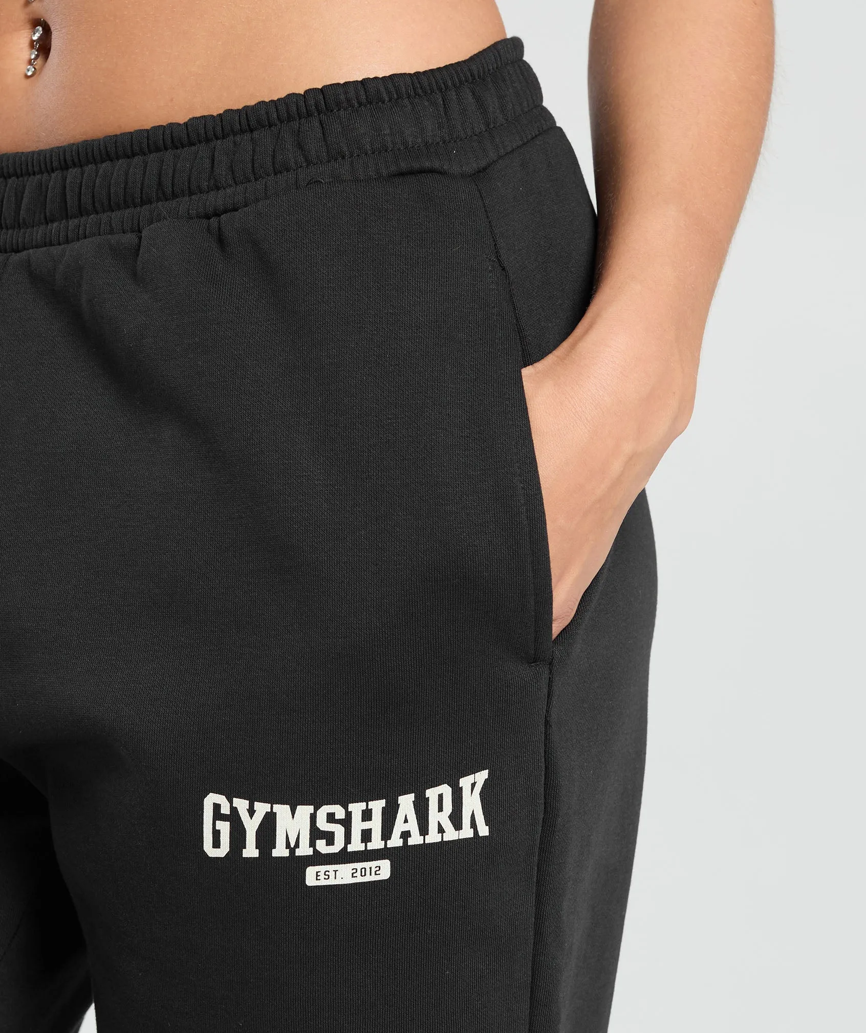 Gymshark Collegiate Lifestyle Fleece Joggers - Black sold by Gymshark product image thumbnail 5