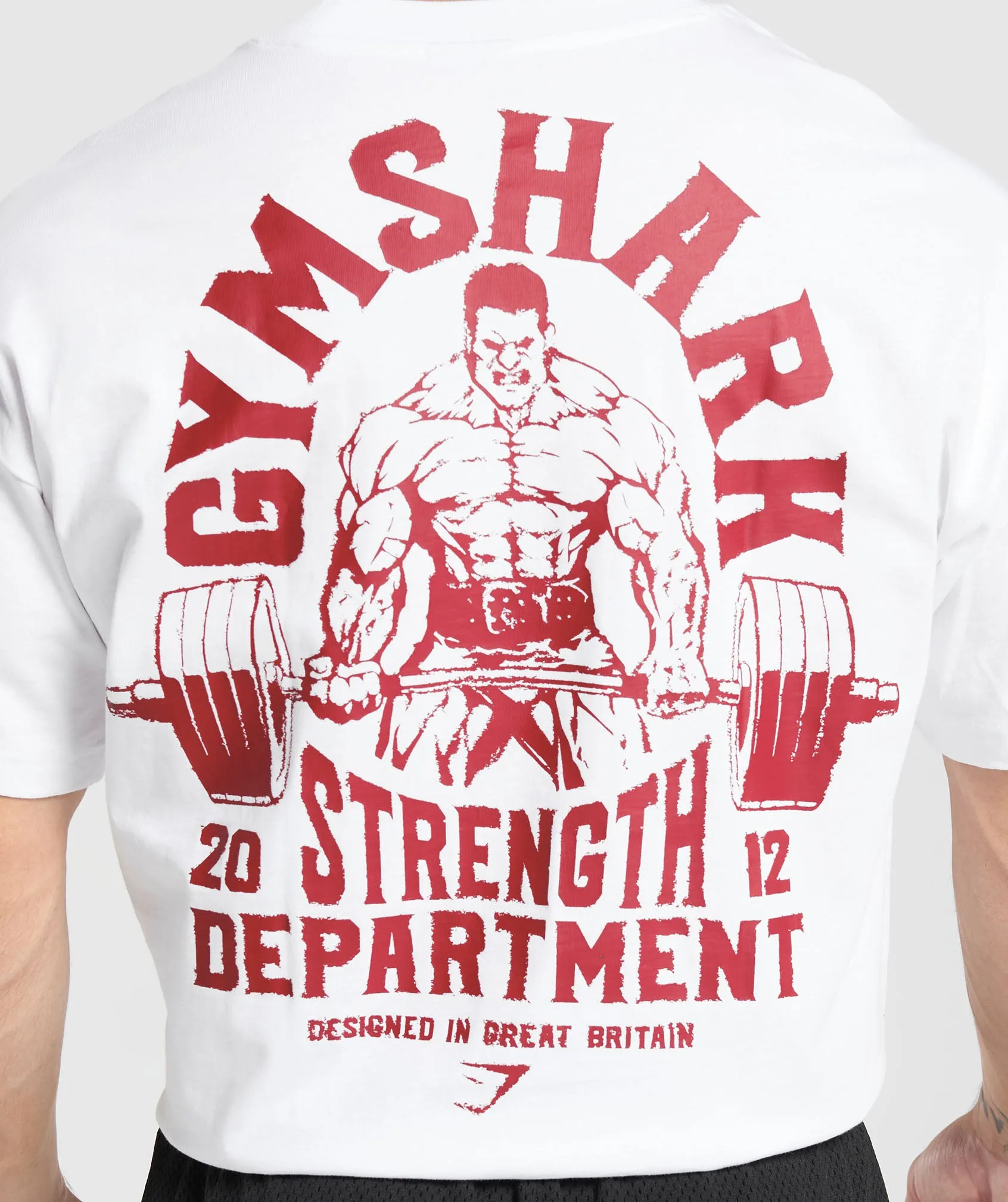 Gymshark Strength Department Graphic T-Shirt - White sold by Gymshark product image thumbnail 3