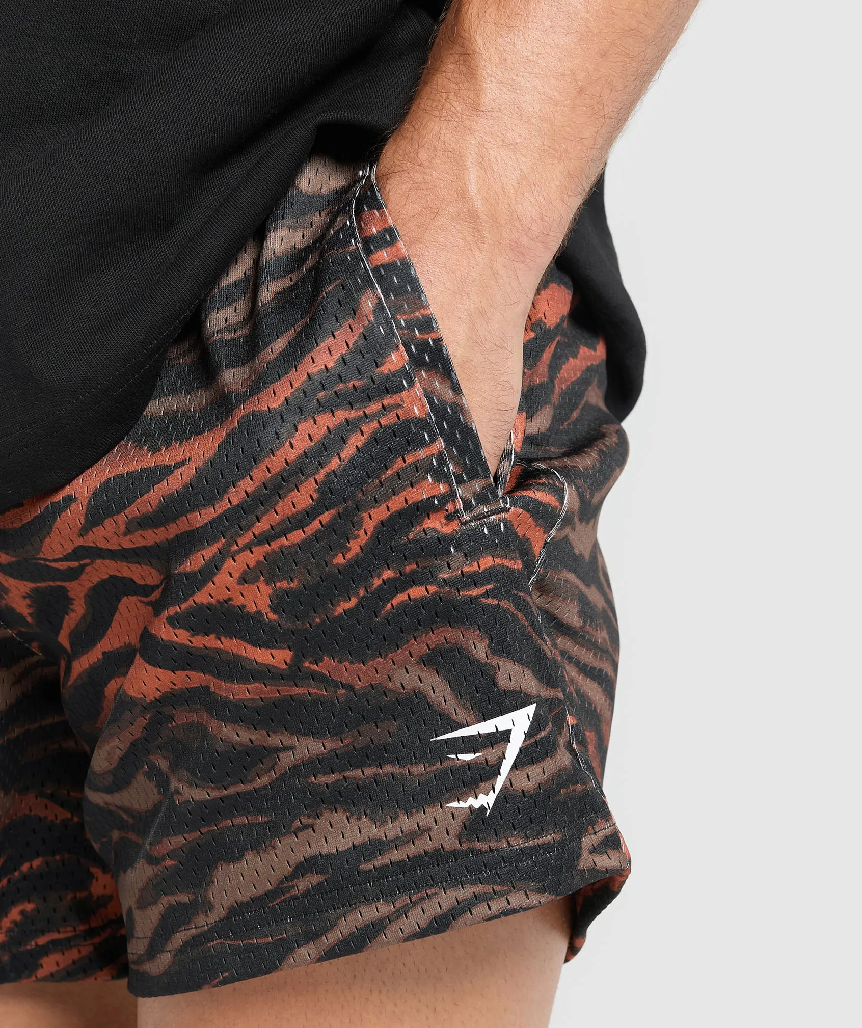 Gymshark Printed Mesh 5" Shorts - Terracotta Orange sold by Gymshark product image thumbnail 4