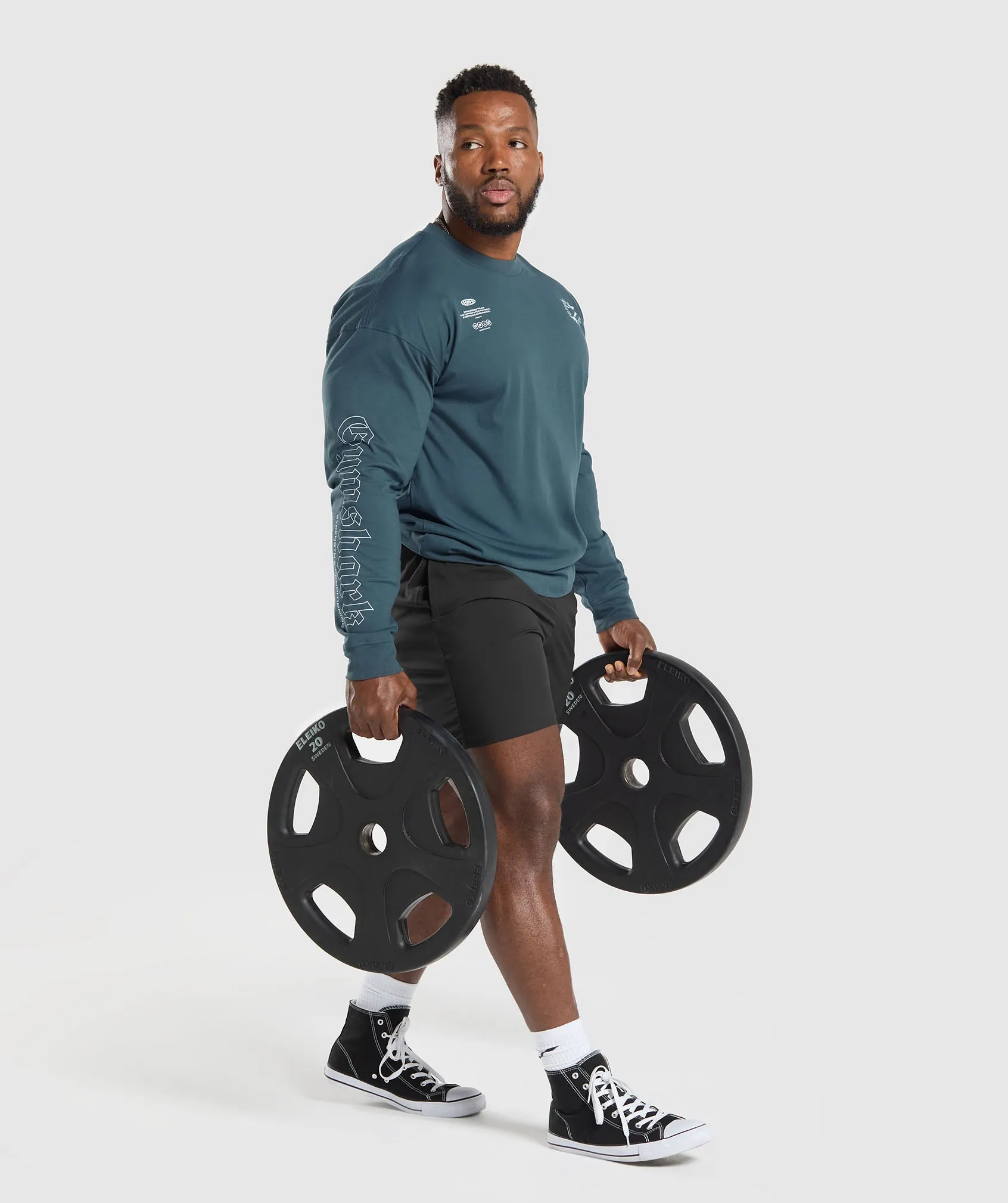 Gymshark Strength and Conditioning Long Sleeve T-Shirt - Cargo Blue sold by Gymshark product image thumbnail 5