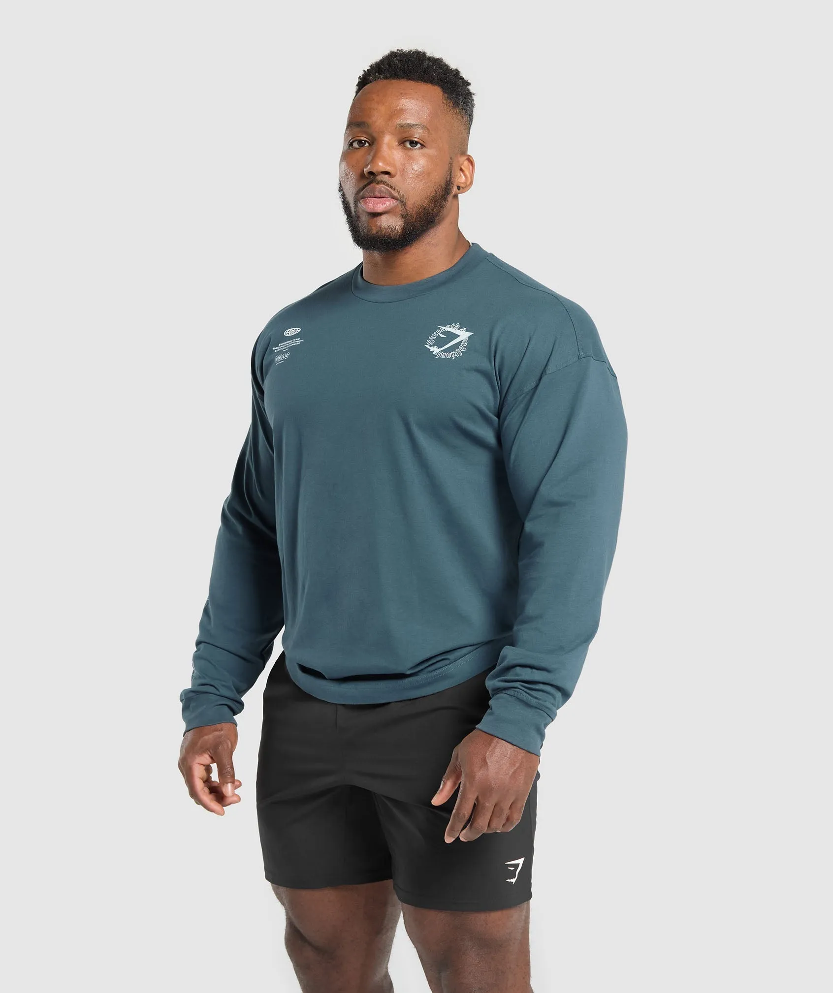 Gymshark Strength and Conditioning Long Sleeve T-Shirt - Cargo Blue sold by Gymshark product image thumbnail 2