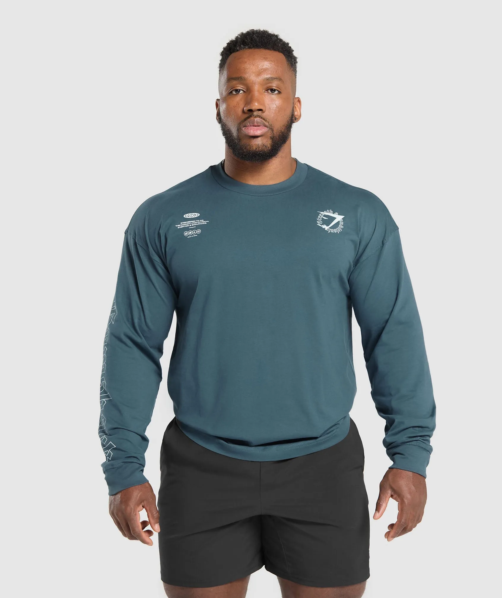 Gymshark Strength and Conditioning Long Sleeve T-Shirt - Cargo Blue sold by Gymshark