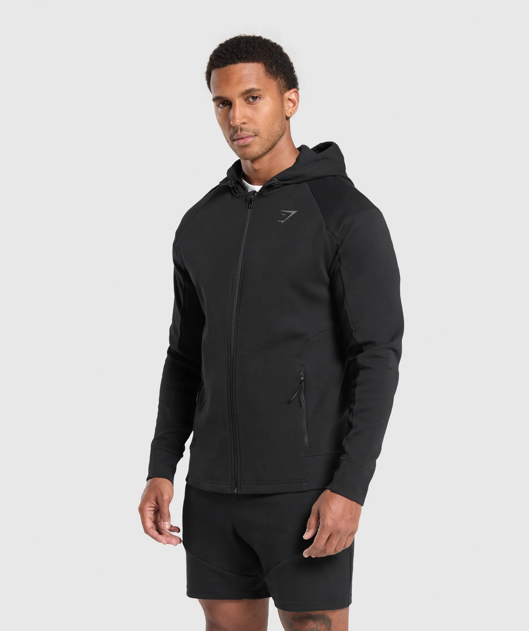 Gymshark Tech Knit Zip Up Hoodie - Black sold by Gymshark product image thumbnail 3