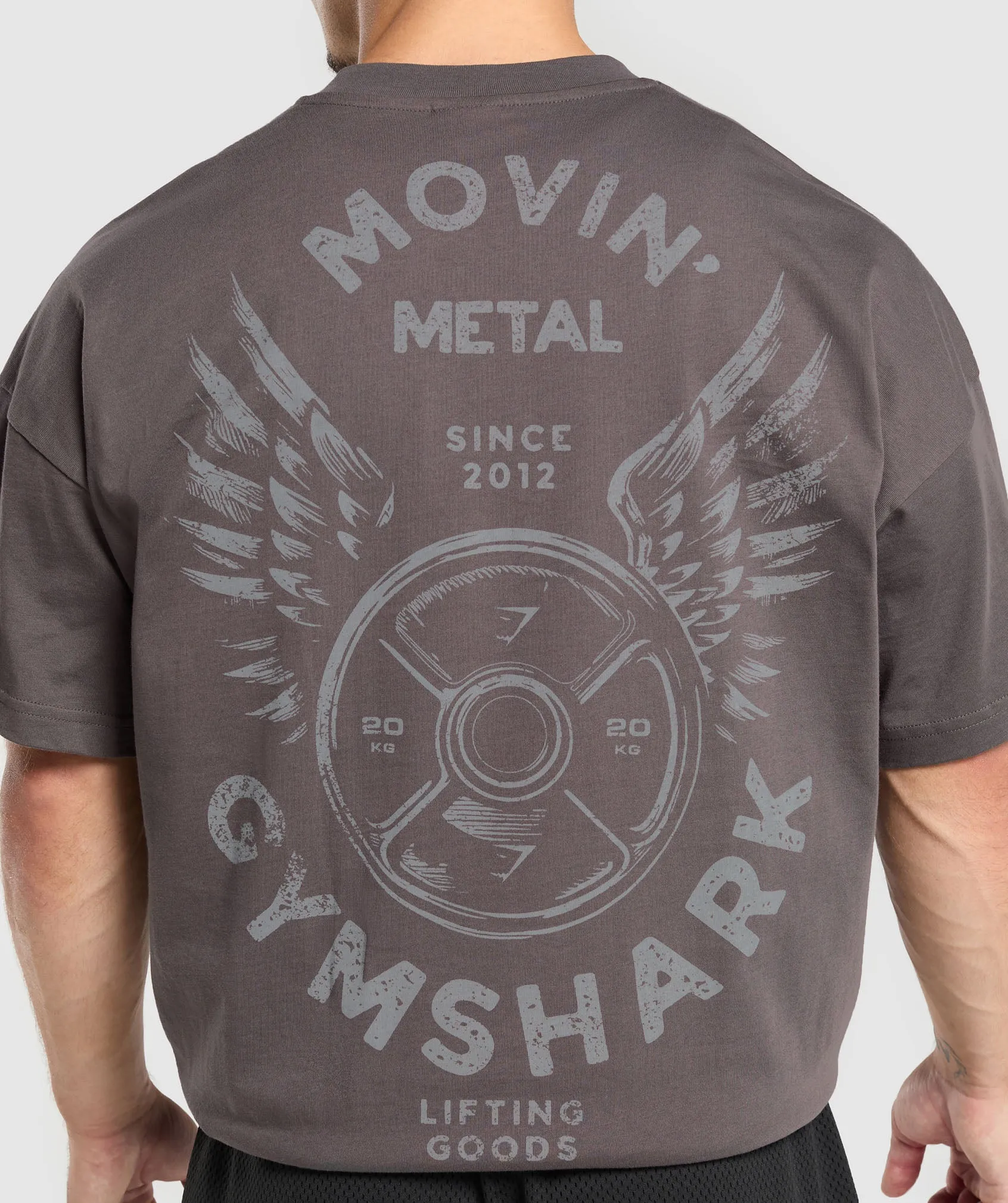 Gymshark Movin' Metal Graphic T-Shirt - Greyed Purple sold by Gymshark product image thumbnail 4