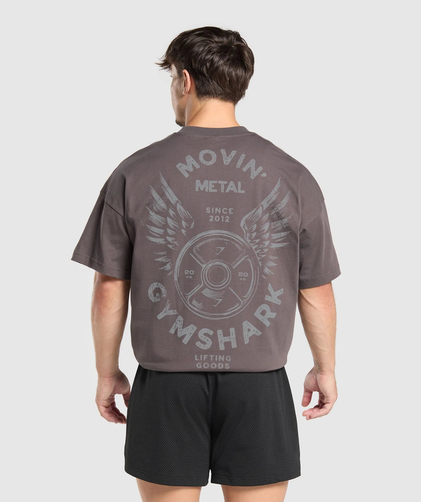 Gymshark Movin' Metal Graphic T-Shirt - Greyed Purple sold by Gymshark