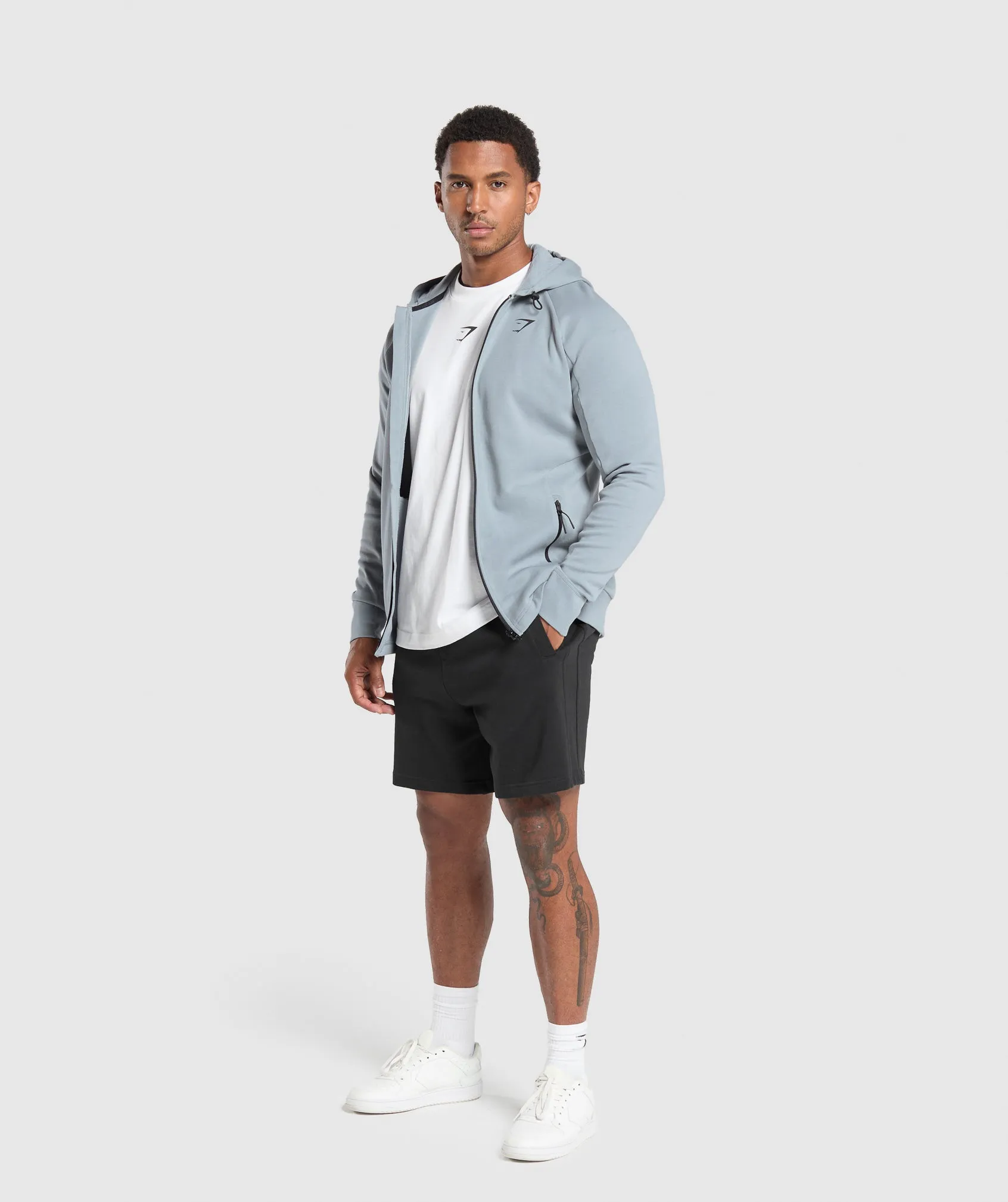 Gymshark Tech Knit Zip Up Hoodie - Denim Grey sold by Gymshark product image thumbnail 4