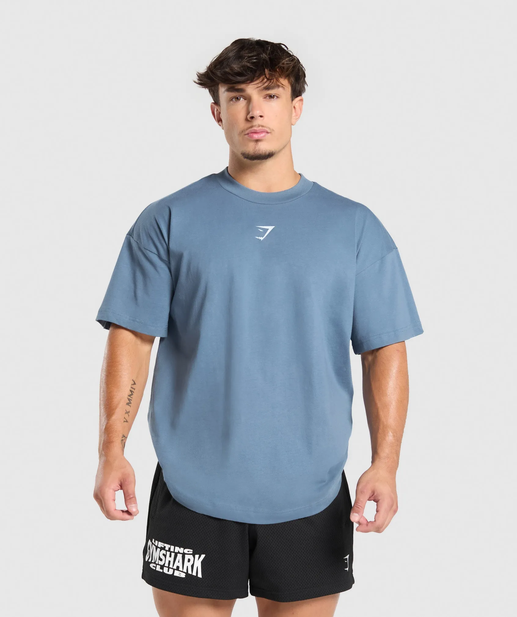 Gymshark Build Your Legacy Graphic T-Shirt - Faded Blue sold by Gymshark