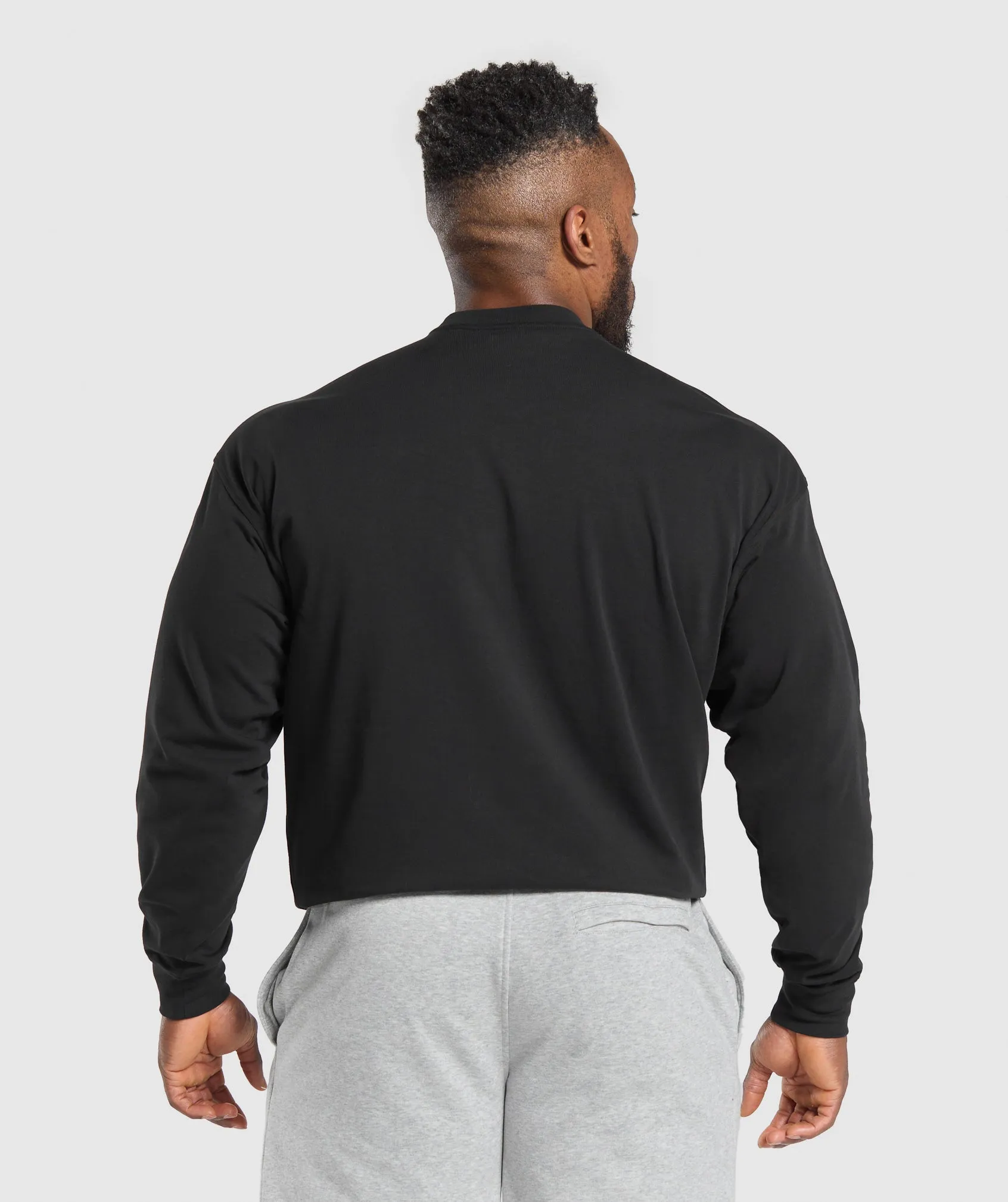 Gymshark British Iron Long Sleeve T-Shirt - Black sold by Gymshark product image thumbnail 2