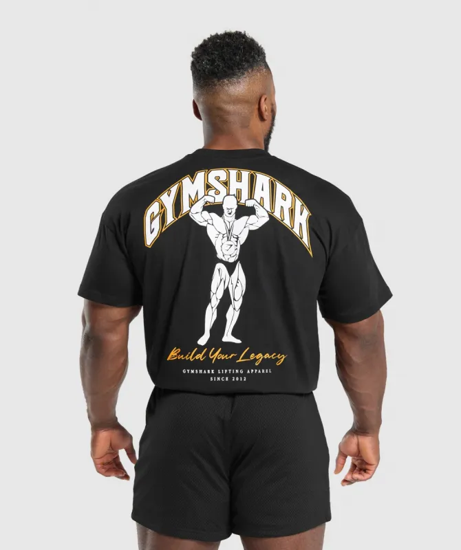 Gymshark Build Your Legacy Graphic T-Shirt - Black sold by Gymshark