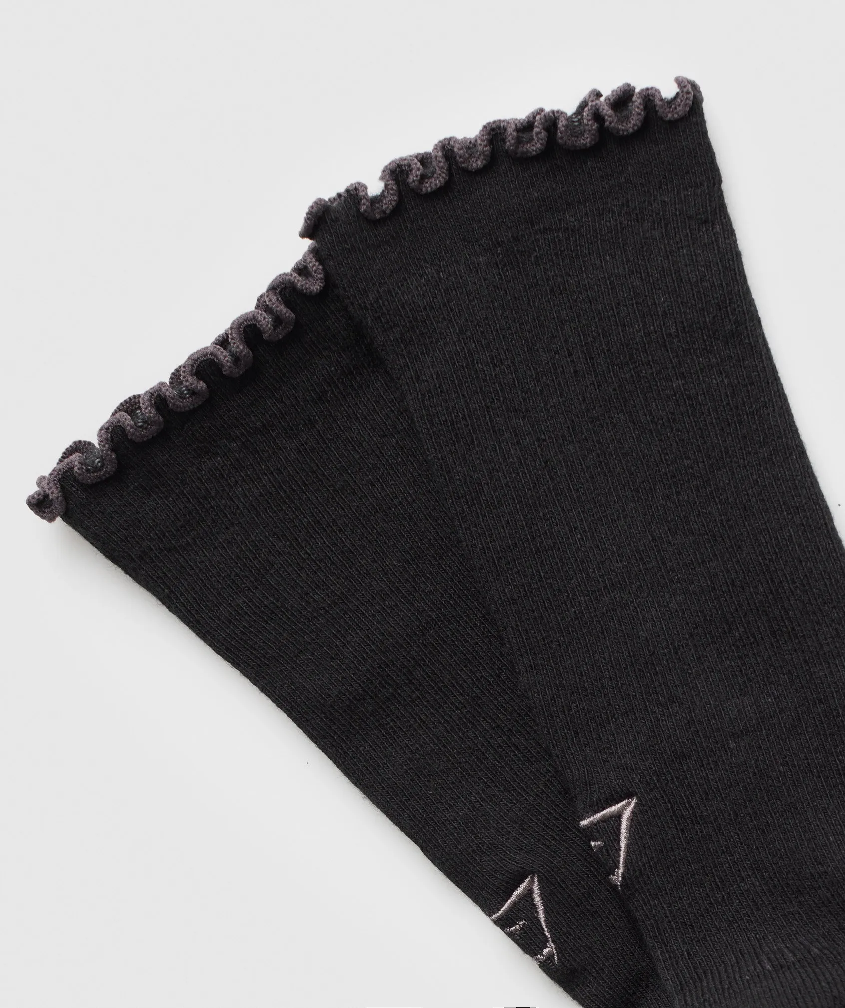 Gymshark Frill Crew Single Sock - Black/Brushed Purple sold by Gymshark product image thumbnail 2
