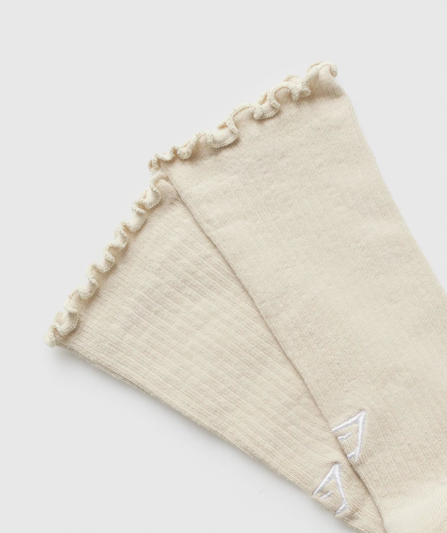 Gymshark Frill Crew Single Sock - Cream Beige/Soft White sold by Gymshark product image thumbnail 2