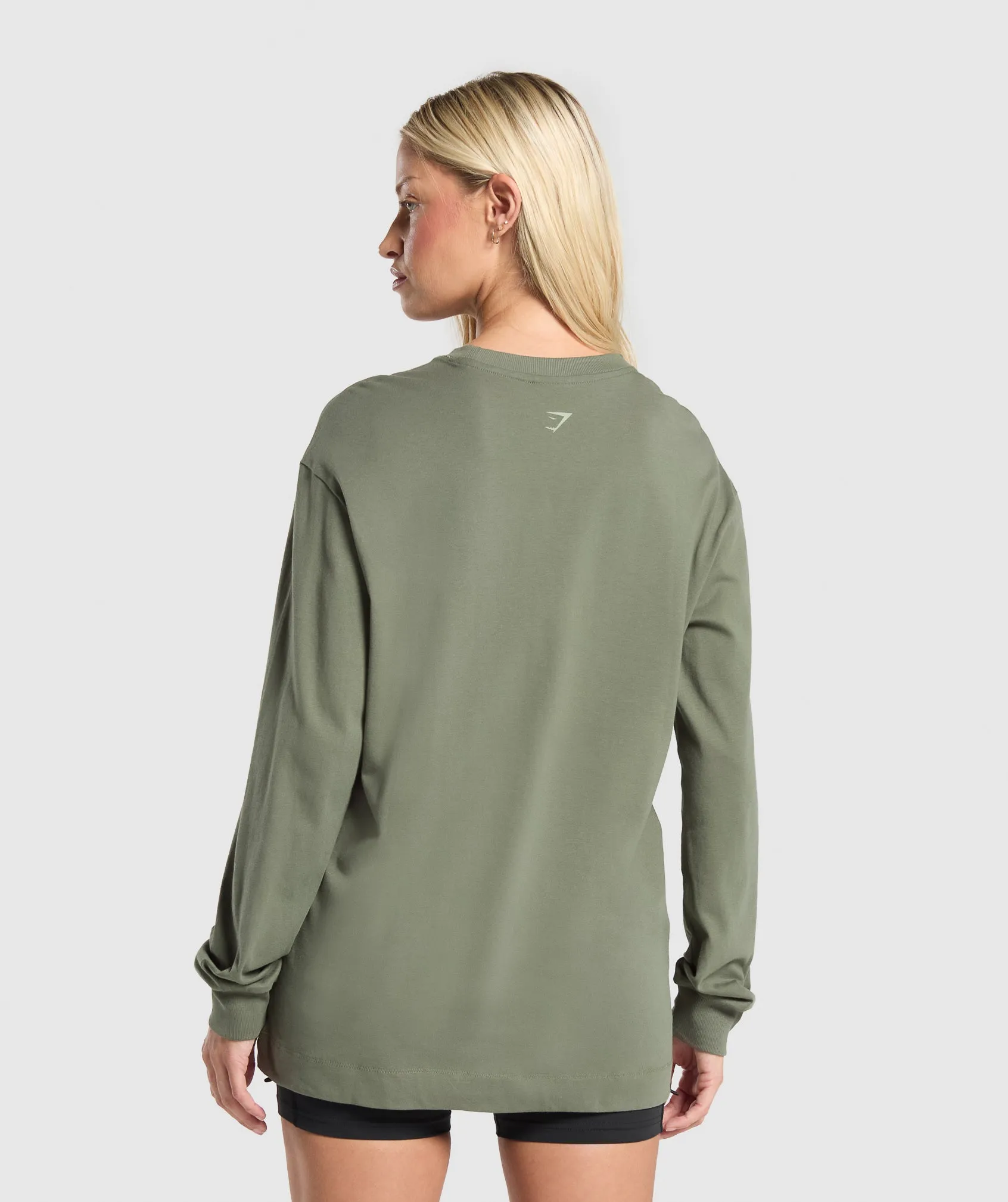 Gymshark Collegiate Lifestyle Long Sleeve Top - Base Green sold by Gymshark product image thumbnail 2