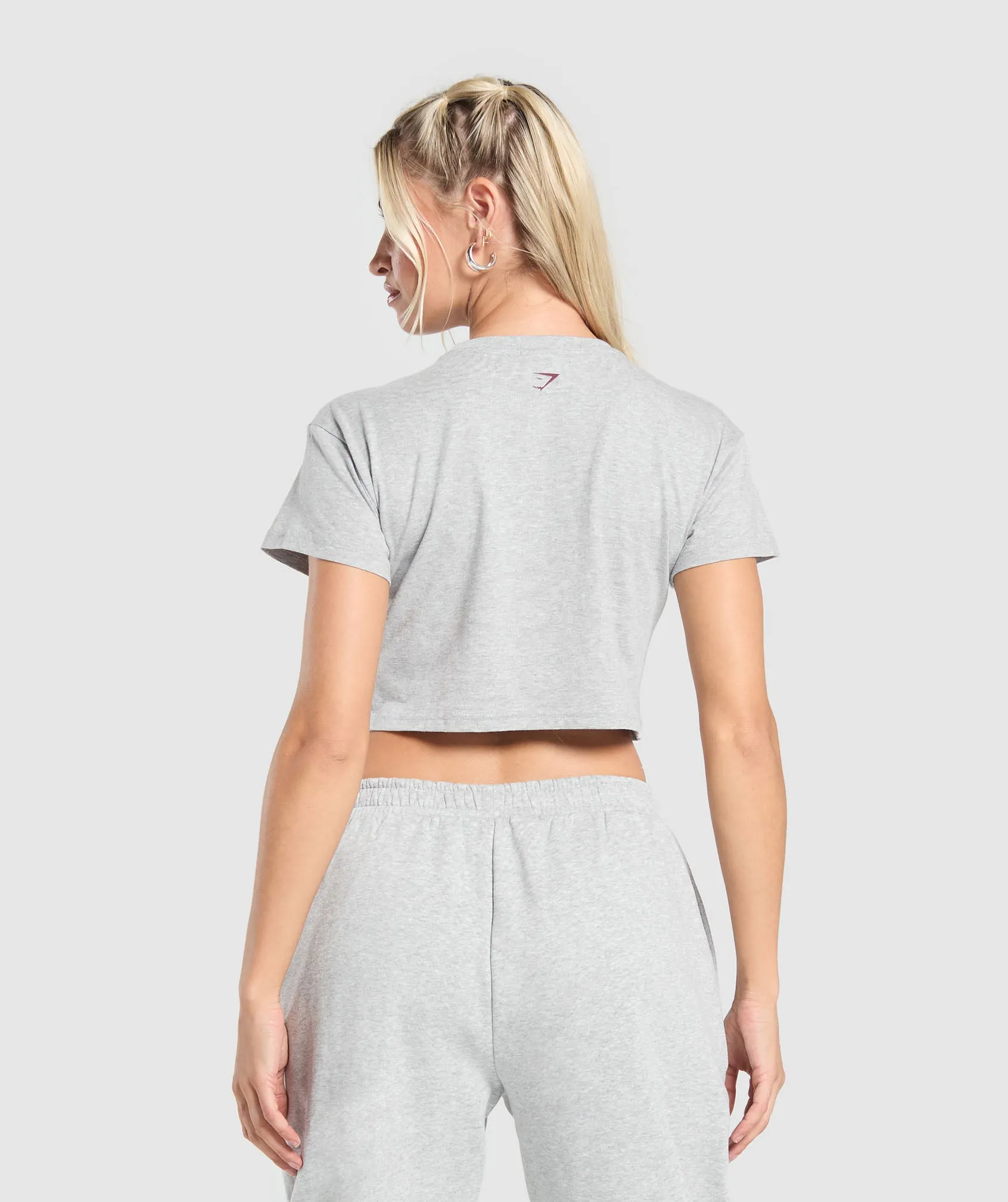 Gymshark Collegiate Lifestyle Crop Top - Light Grey Core Marl sold by Gymshark product image thumbnail 2