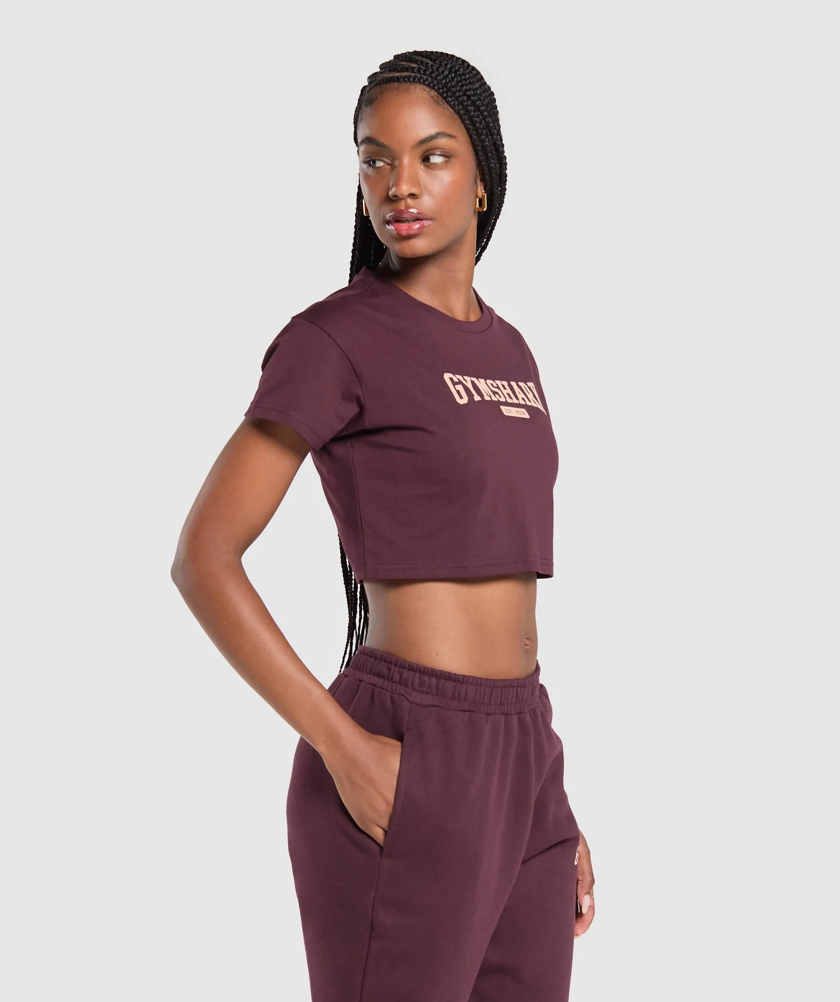 Gymshark Collegiate Lifestyle Crop Top - Depth Purple sold by Gymshark product image thumbnail 2