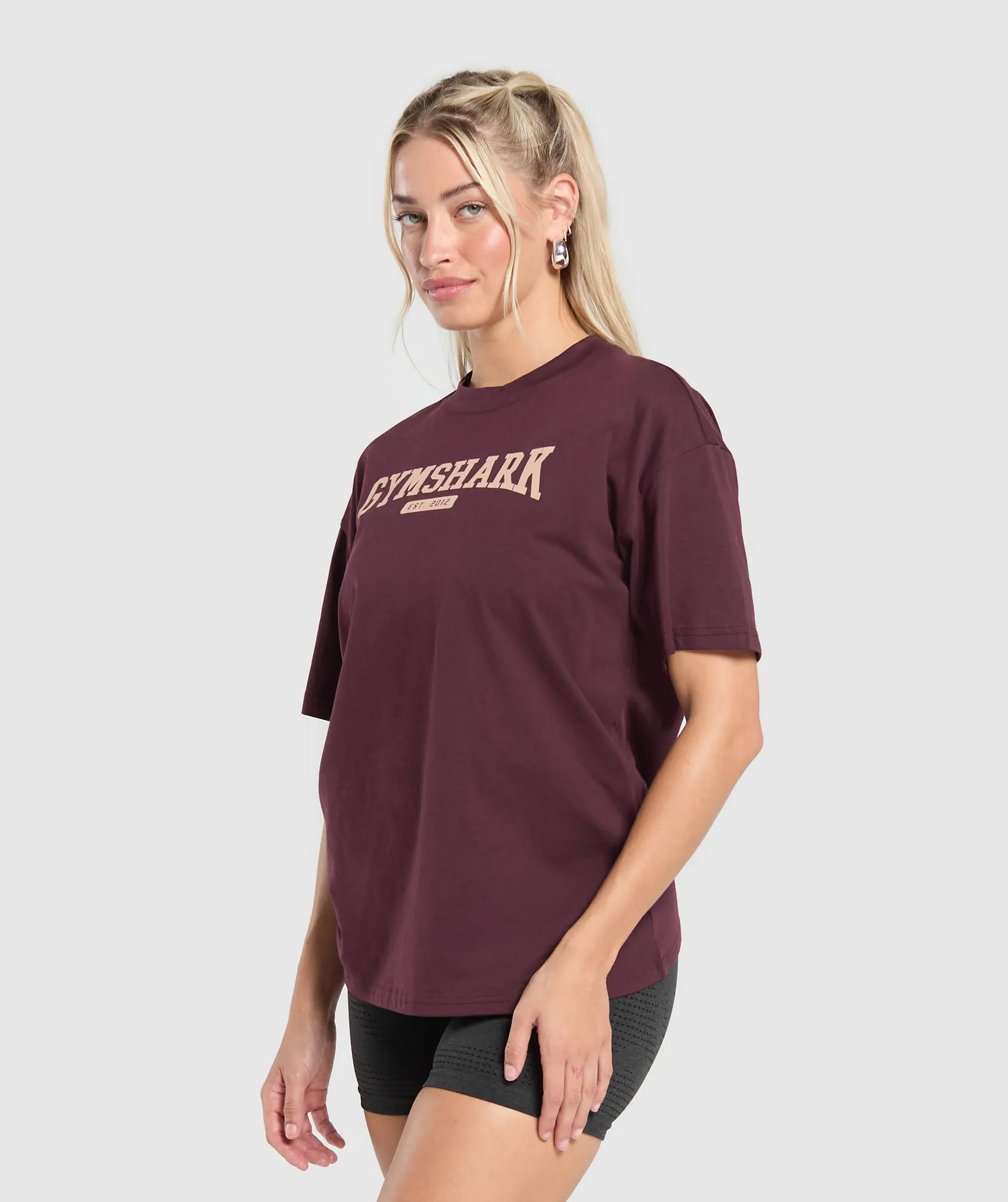 Gymshark Collegiate Lifestyle Oversized T-Shirt - Depth Purple sold by Gymshark product image thumbnail 4