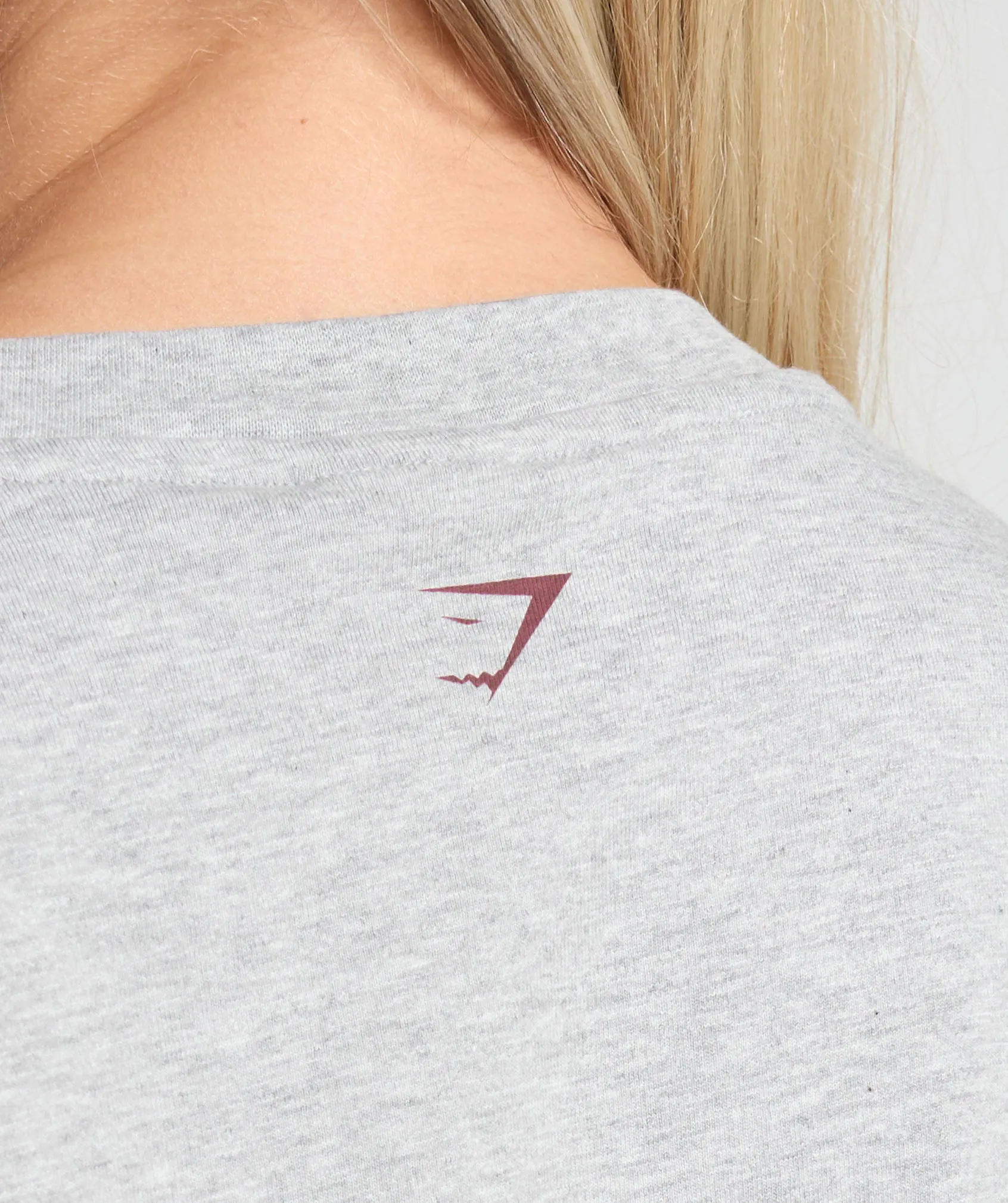 Gymshark Collegiate Lifestyle Oversized T-Shirt - Light Grey Core Marl sold by Gymshark product image thumbnail 5