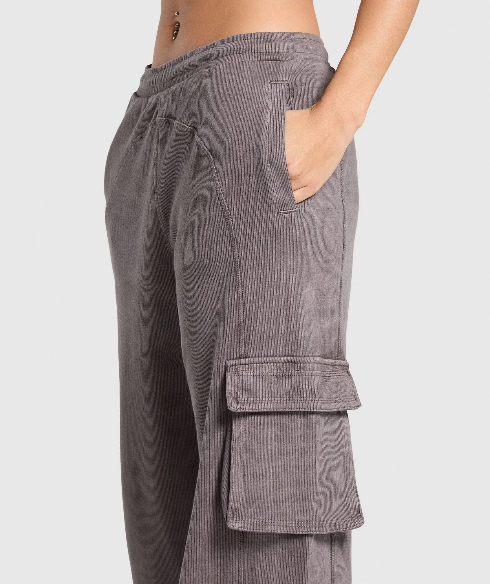 Gymshark Rest Day Ribbed Joggers - Brushed Purple sold by Gymshark product image thumbnail 4