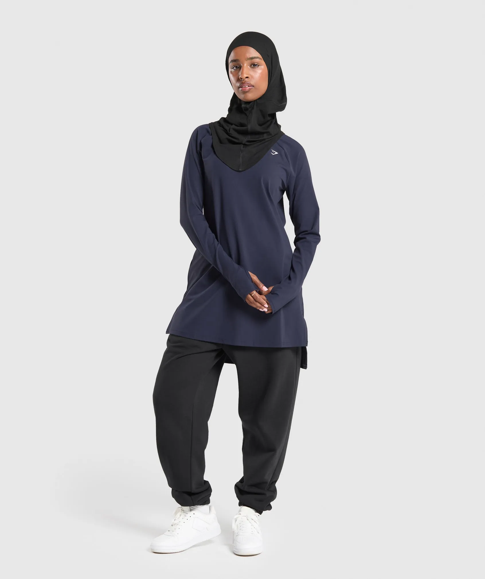 Gymshark Long Line Long Sleeve Top - Heavy Blue sold by Gymshark product image thumbnail 4