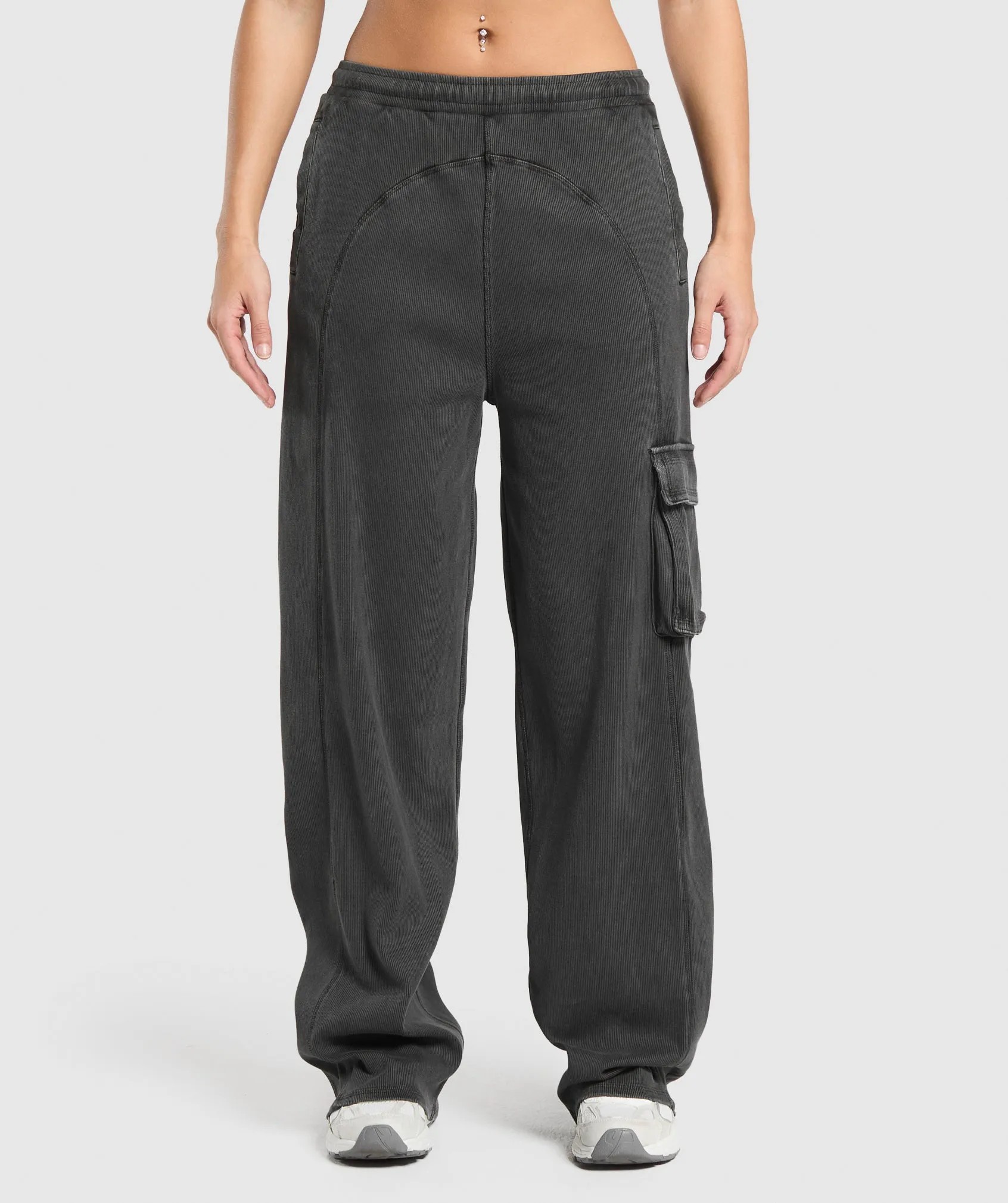 Gymshark Rest Day Ribbed Joggers - Asphalt Grey sold by Gymshark