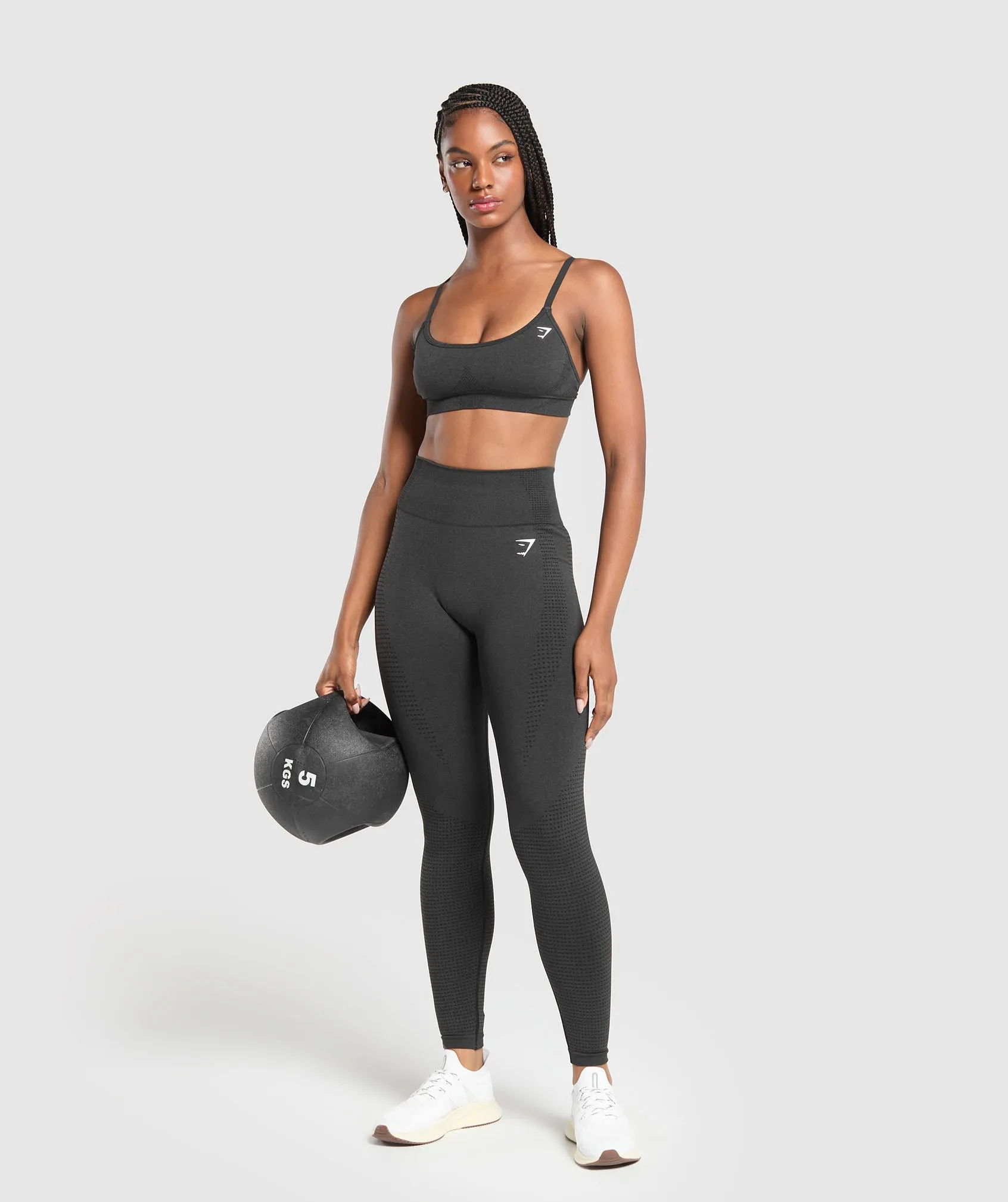 Gymshark Vital Seamless Tall Leggings - Black Marl sold by Gymshark product image thumbnail 4